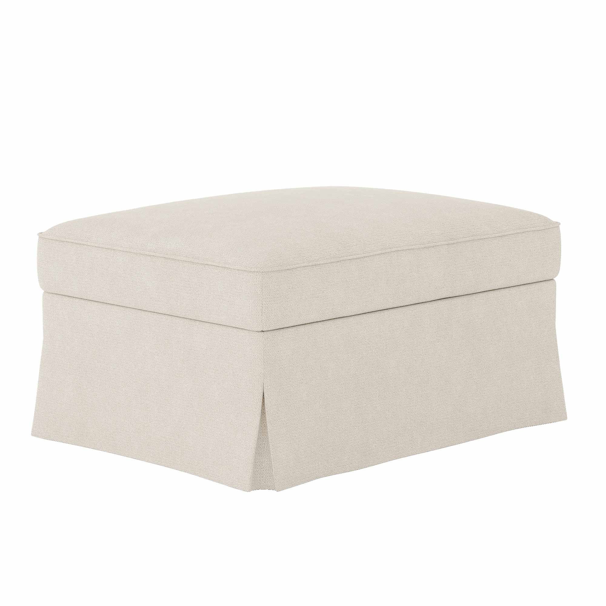 UPPLAND Footstool Cover-Ivory-Microfiber