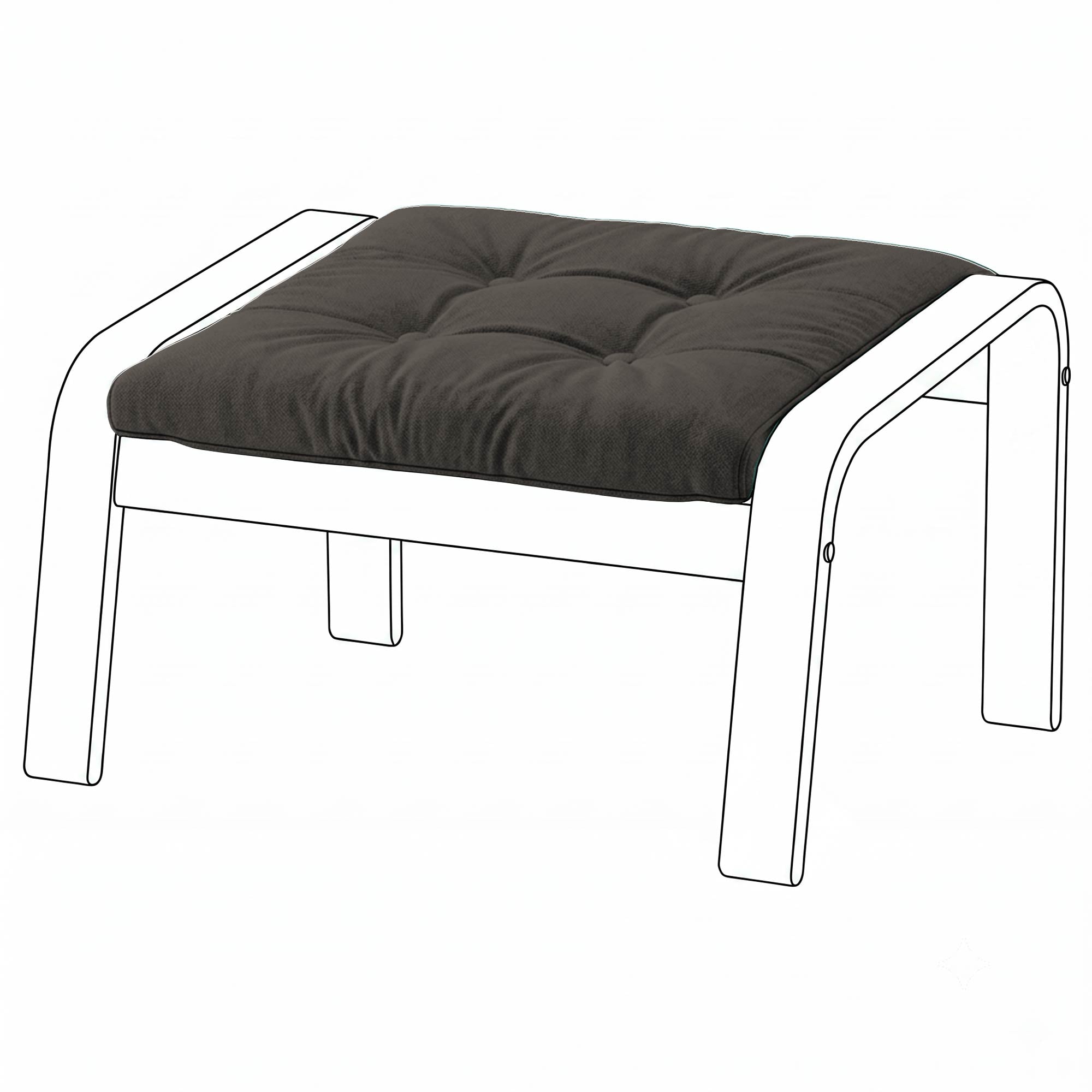 Poang Footstool Cover-Ash-Microfiber