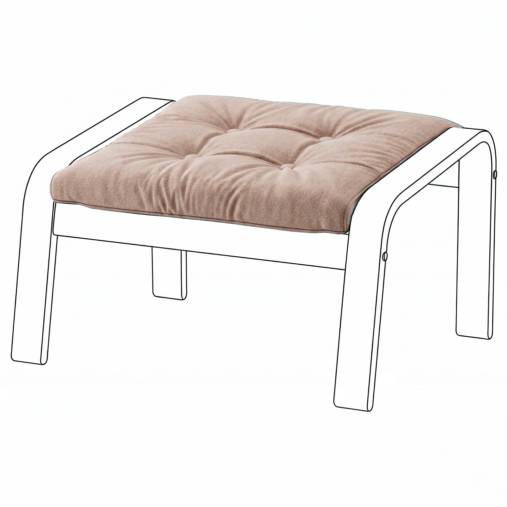 Poang Footstool Cover-Camel-Microfiber