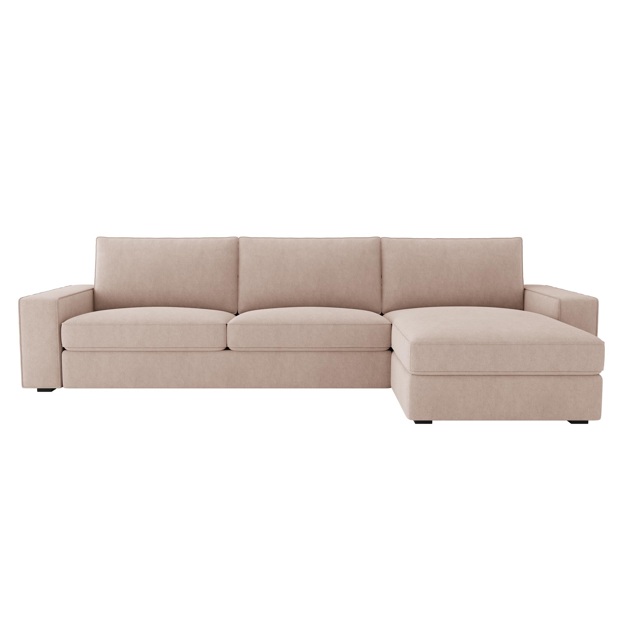 KIVIK 4 Seat Sofa Cover Set with Chaise-Camel-Microfiber