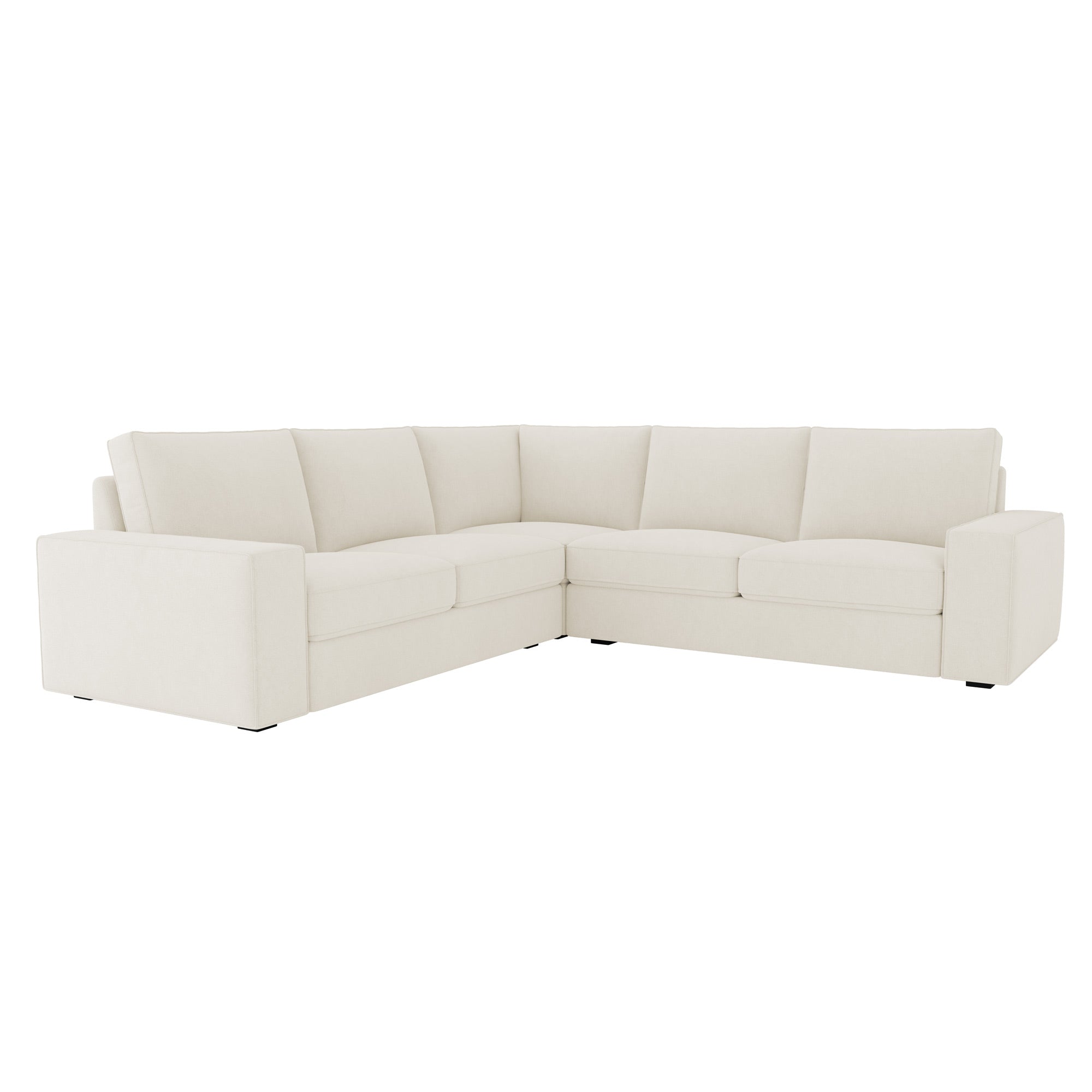 KIVIK 4 Seat Corner Sofa Cover-Ivory-Microfiber