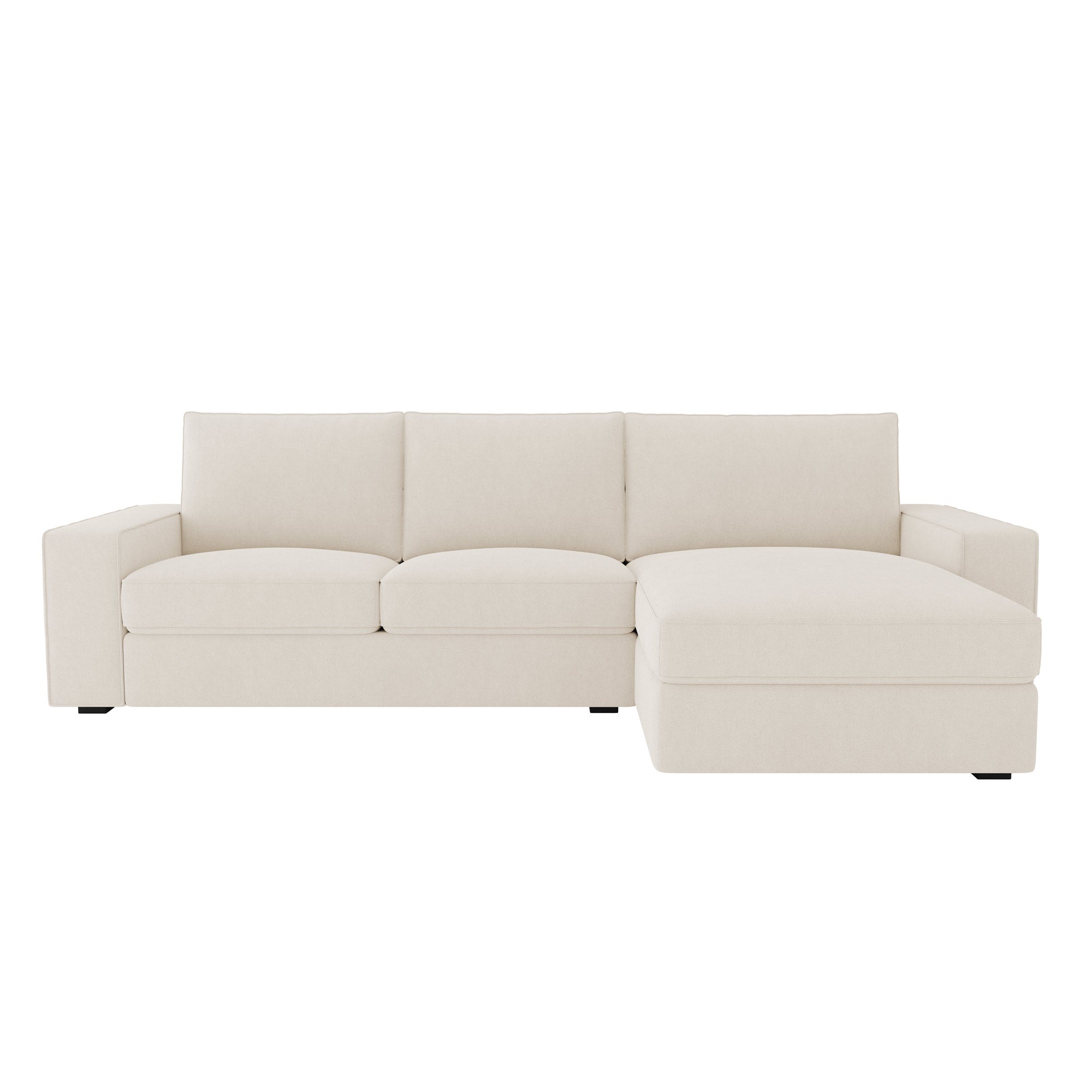 KIVIK 3 Seat Sofa Set with Chaise-Ivory-Microfiber