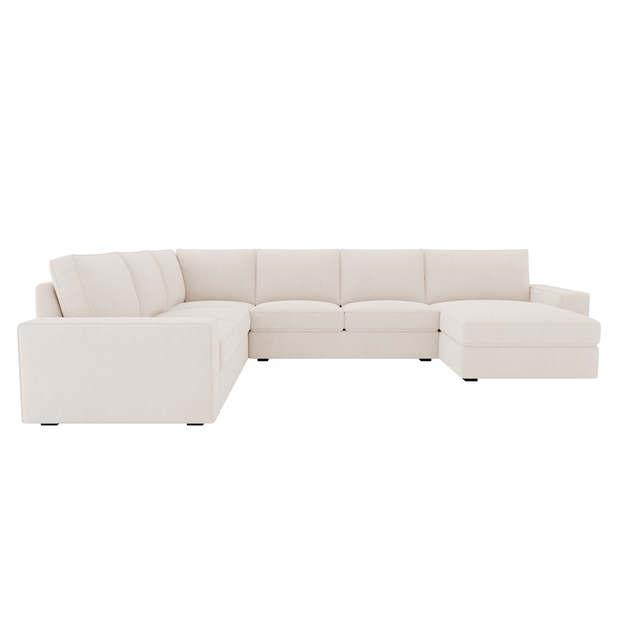 KIVIK 5 Seat Sofa Cover with Chaise-Ivory-Microfiber