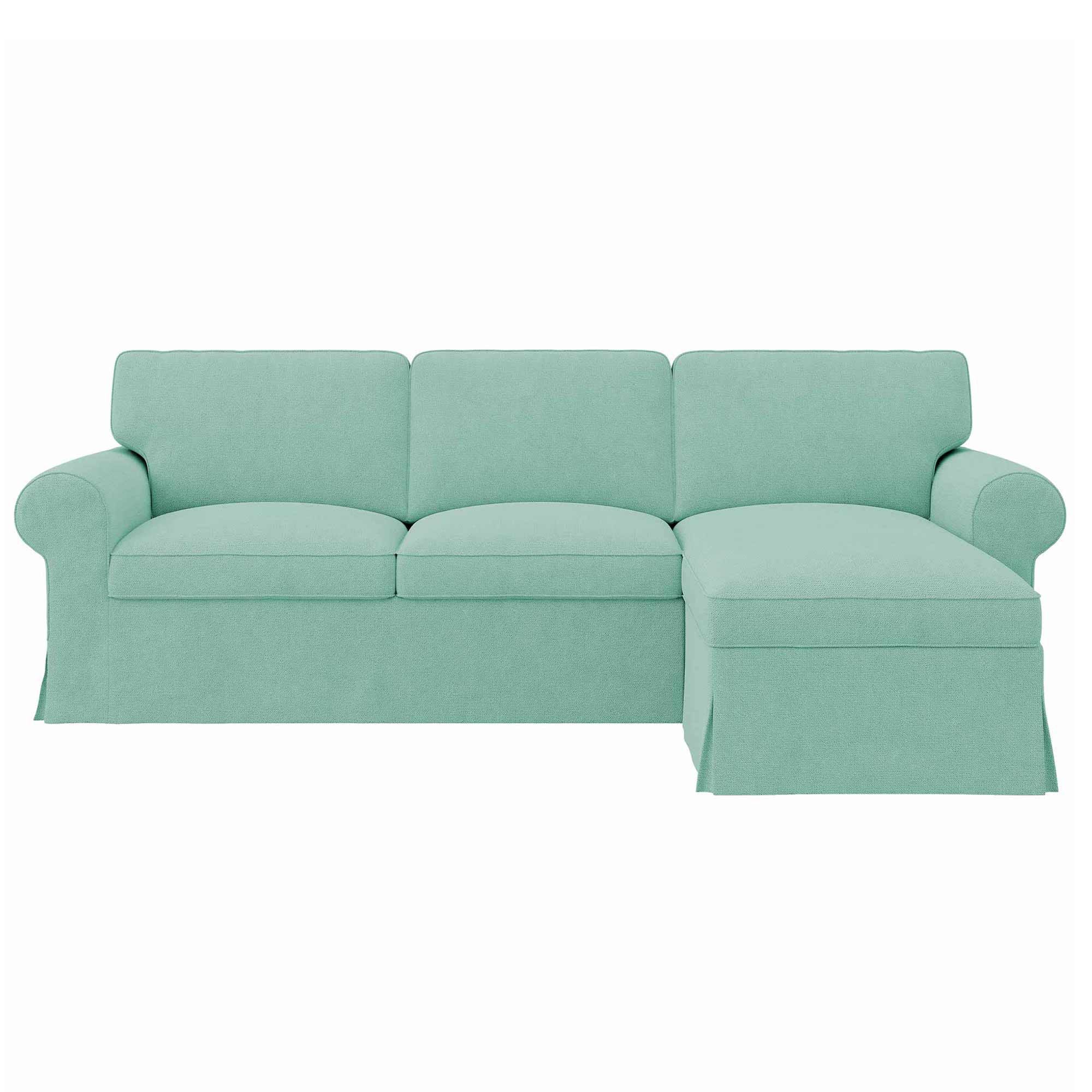 Ektorp Loveseat with Chaise Lounge Cover-Microfiber Mint