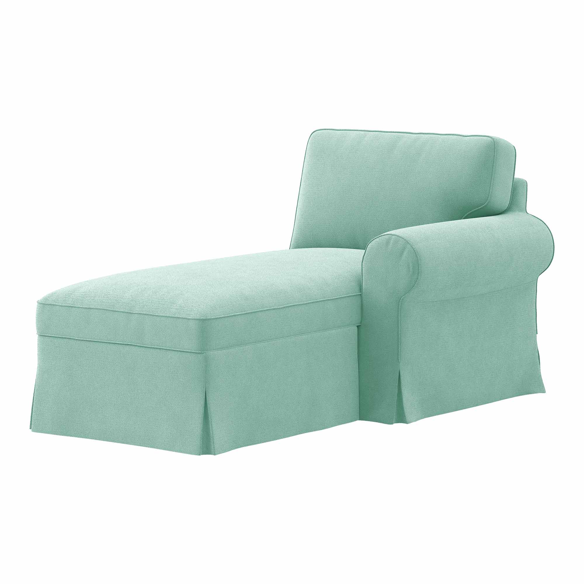 Ektorp Chaise Lounge with Arm Sofa Cover-Microfiber Mint