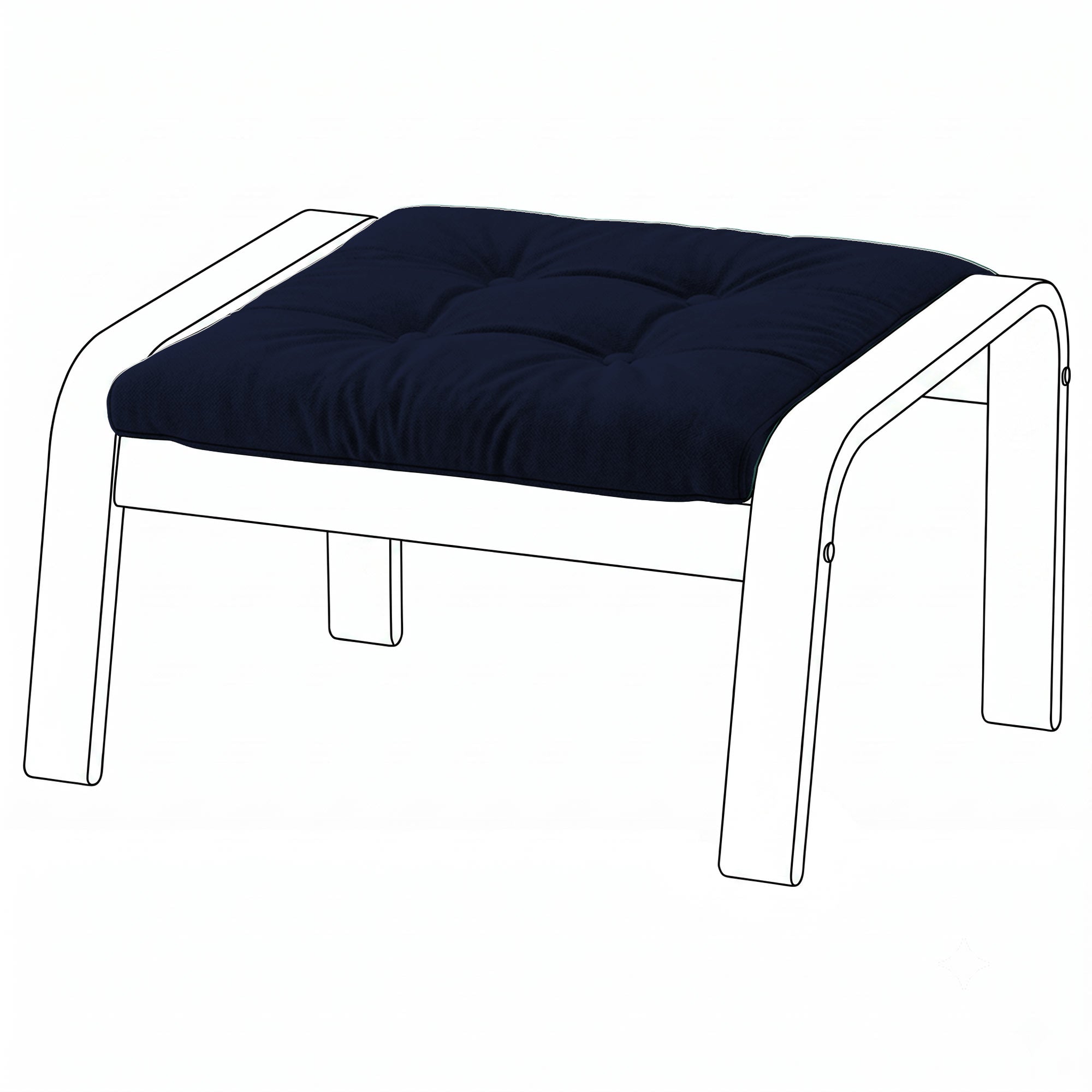 Poang Footstool Cover-Navy blue-Microfiber