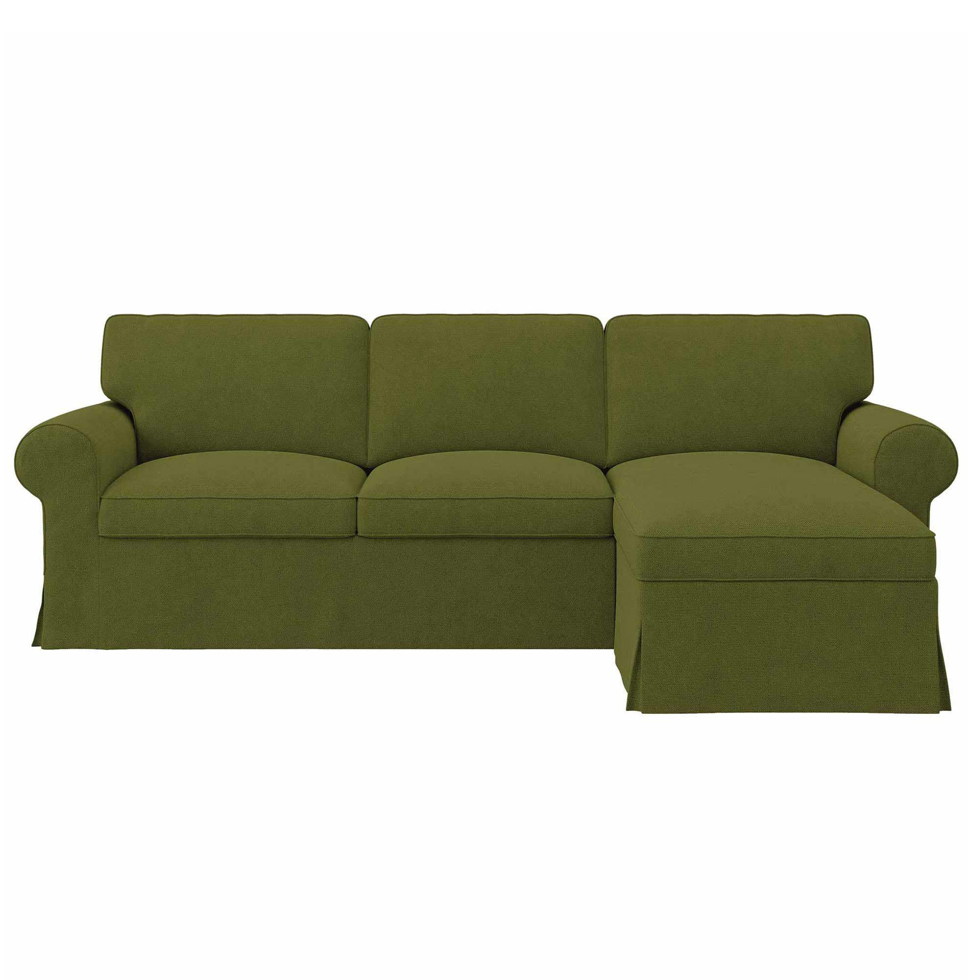 Ektorp Loveseat with Chaise Lounge Cover-Microfiber Olive