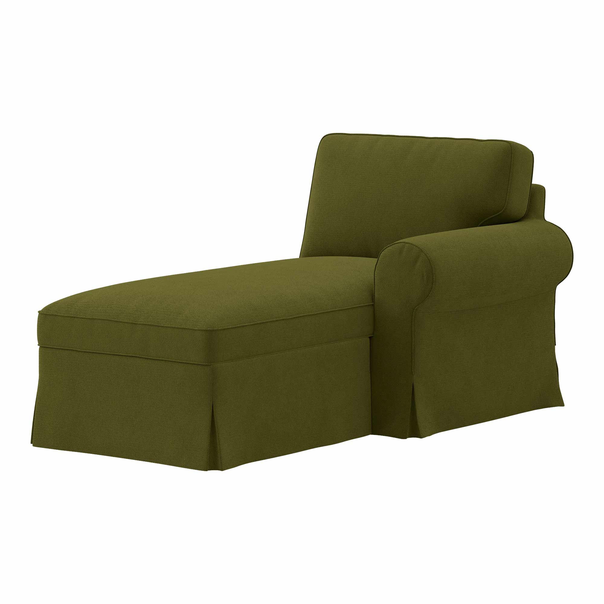 Ektorp Chaise Lounge with Arm Sofa Cover-Microfiber Olive