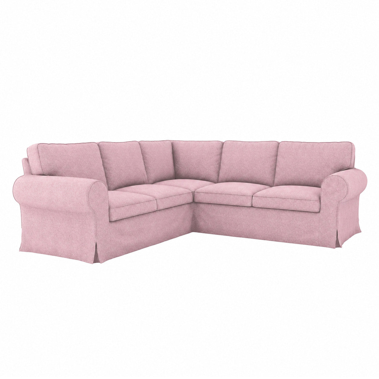 UPPLAND Four-Seater Corner Sofa Cover-Structural Weave Blush pink