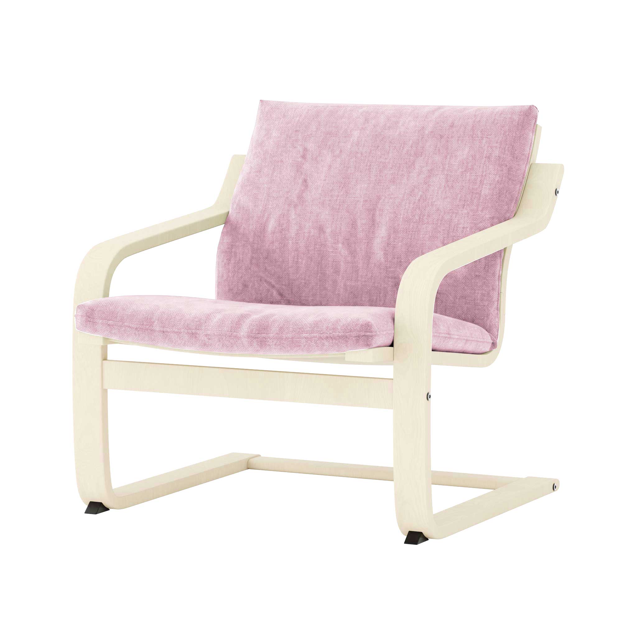 Poang Low-Back Armchair Cover-Blush pink-Structural Weave