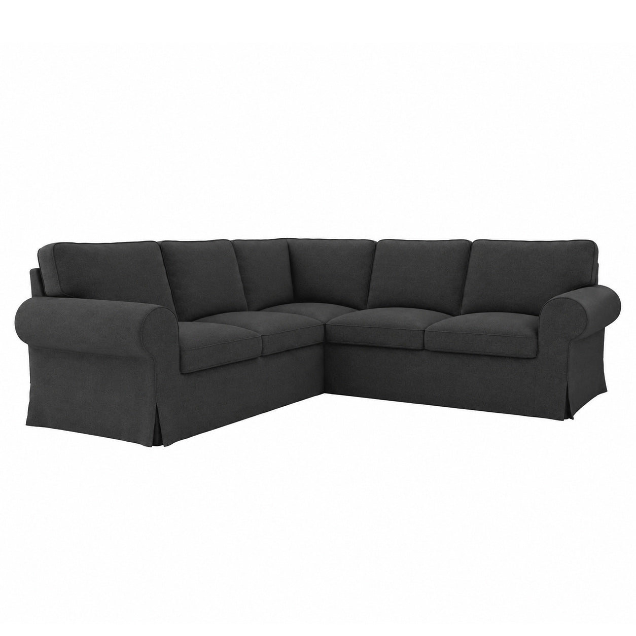 UPPLAND Four-Seater Corner Sofa Cover-Structural Weave Charcoal