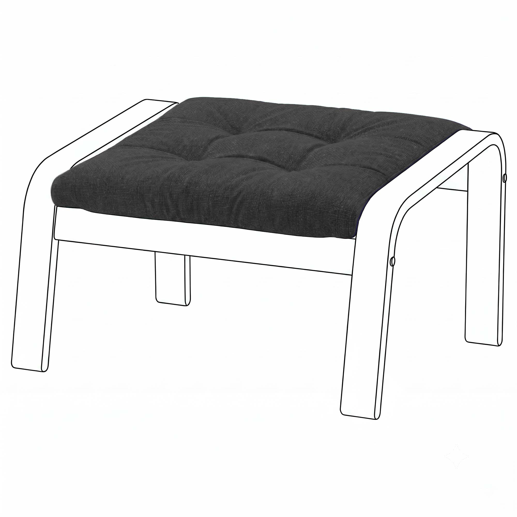 Poang Footstool Cover-Charcoal-Structural Weave