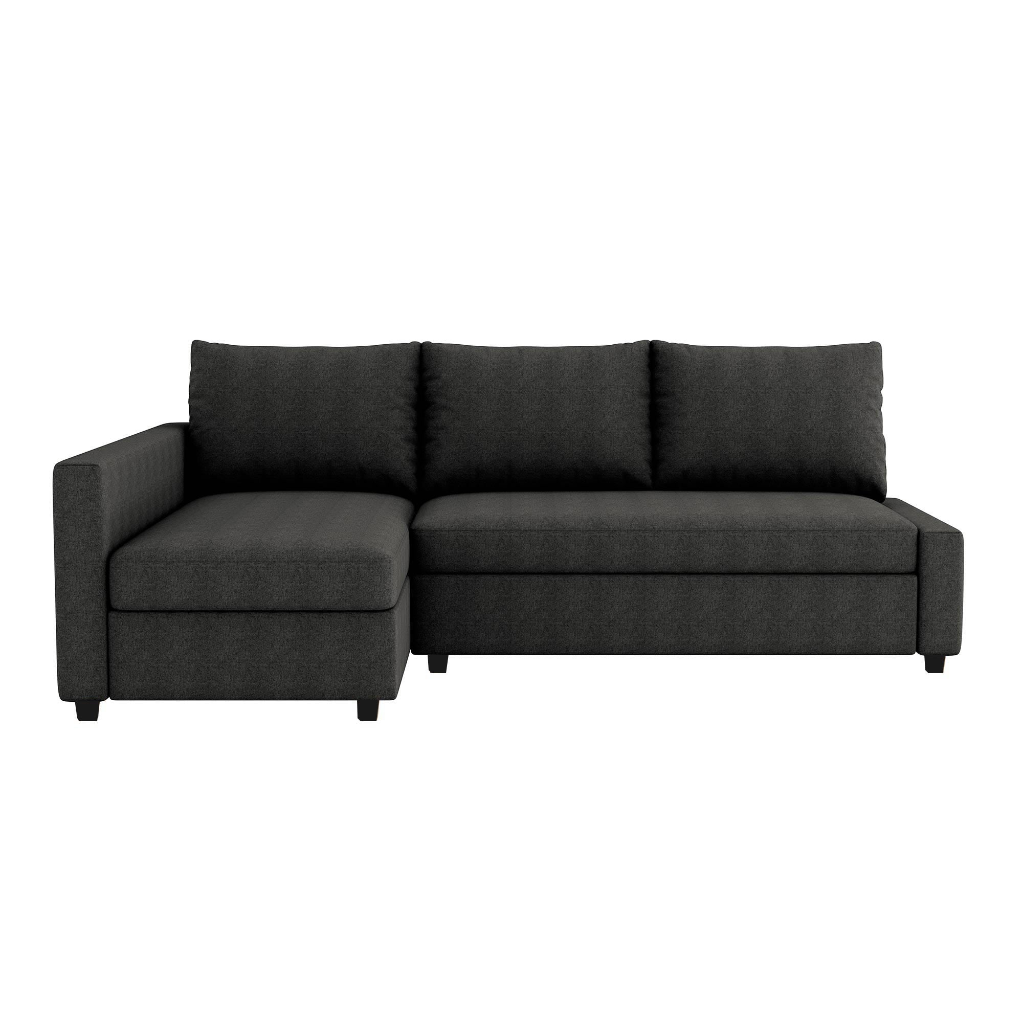 Friheten Sofa Bed Cover (includes left-side bench cover)-Charcoal-Structural Weave