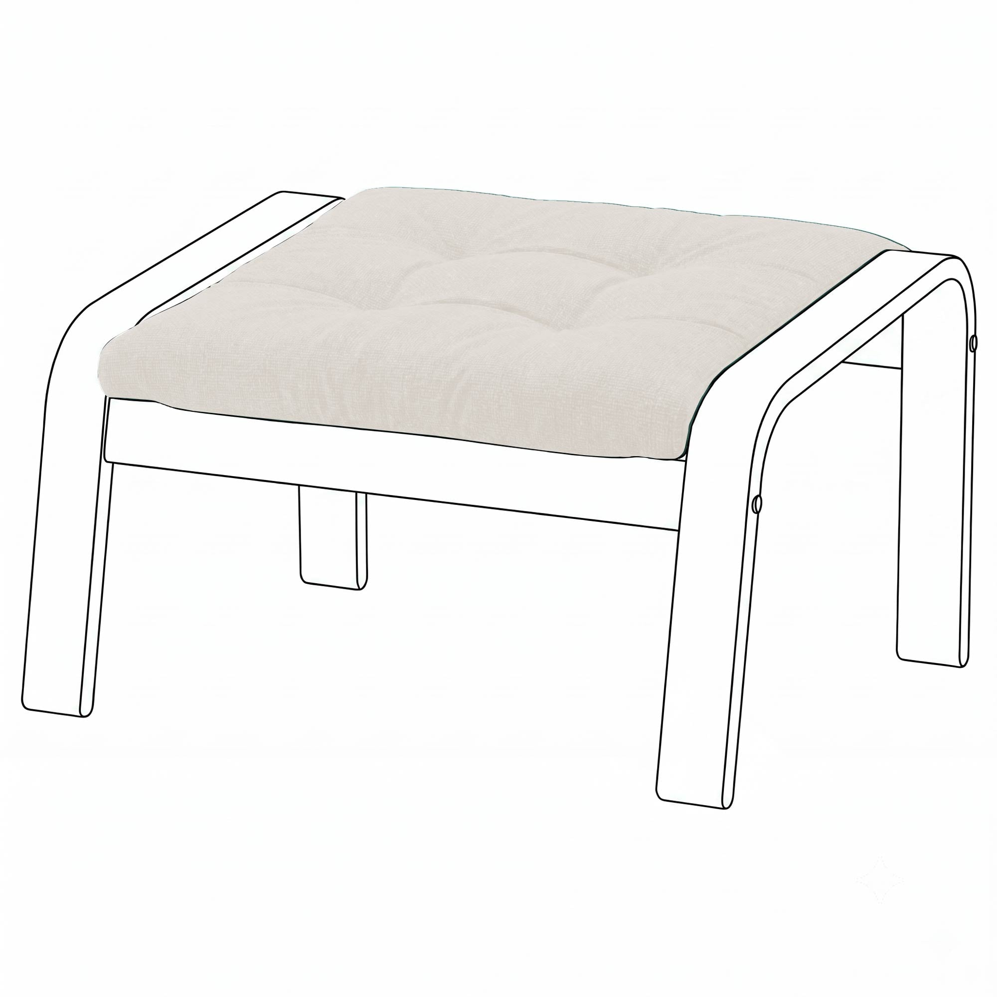 Poang Footstool Cover-Cream-Structural Weave