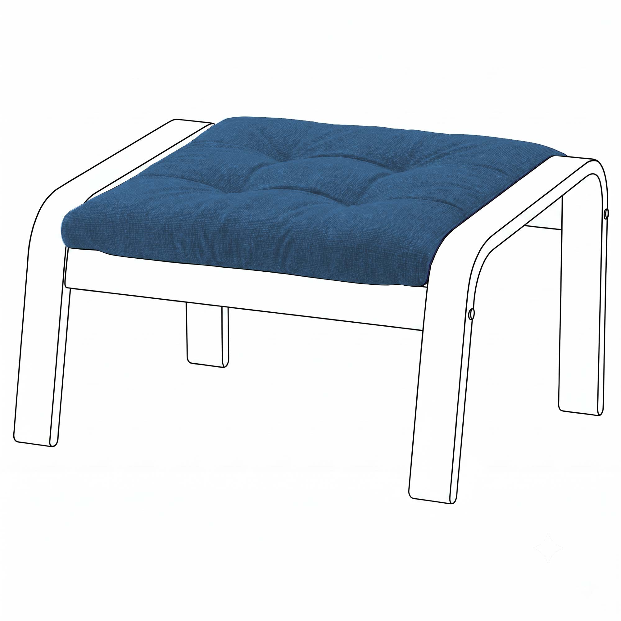 Poang Footstool Cover-Powder blue-Structural Weave