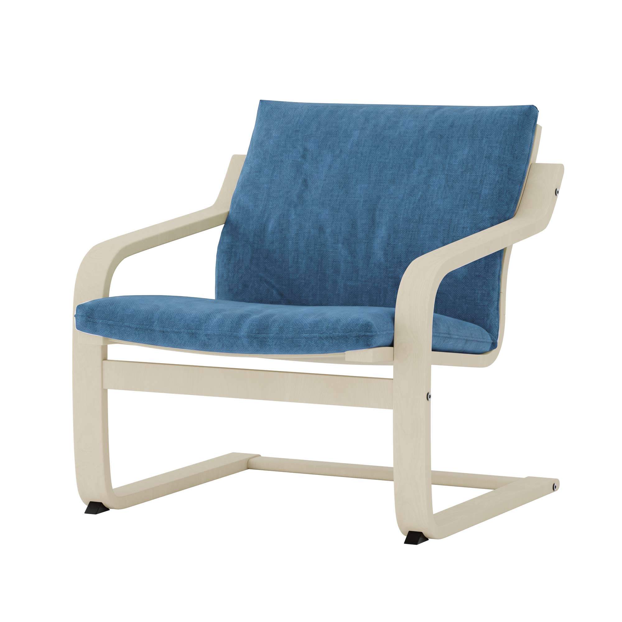 Poang Low-Back Armchair Cover-Powder blue-Structural Weave