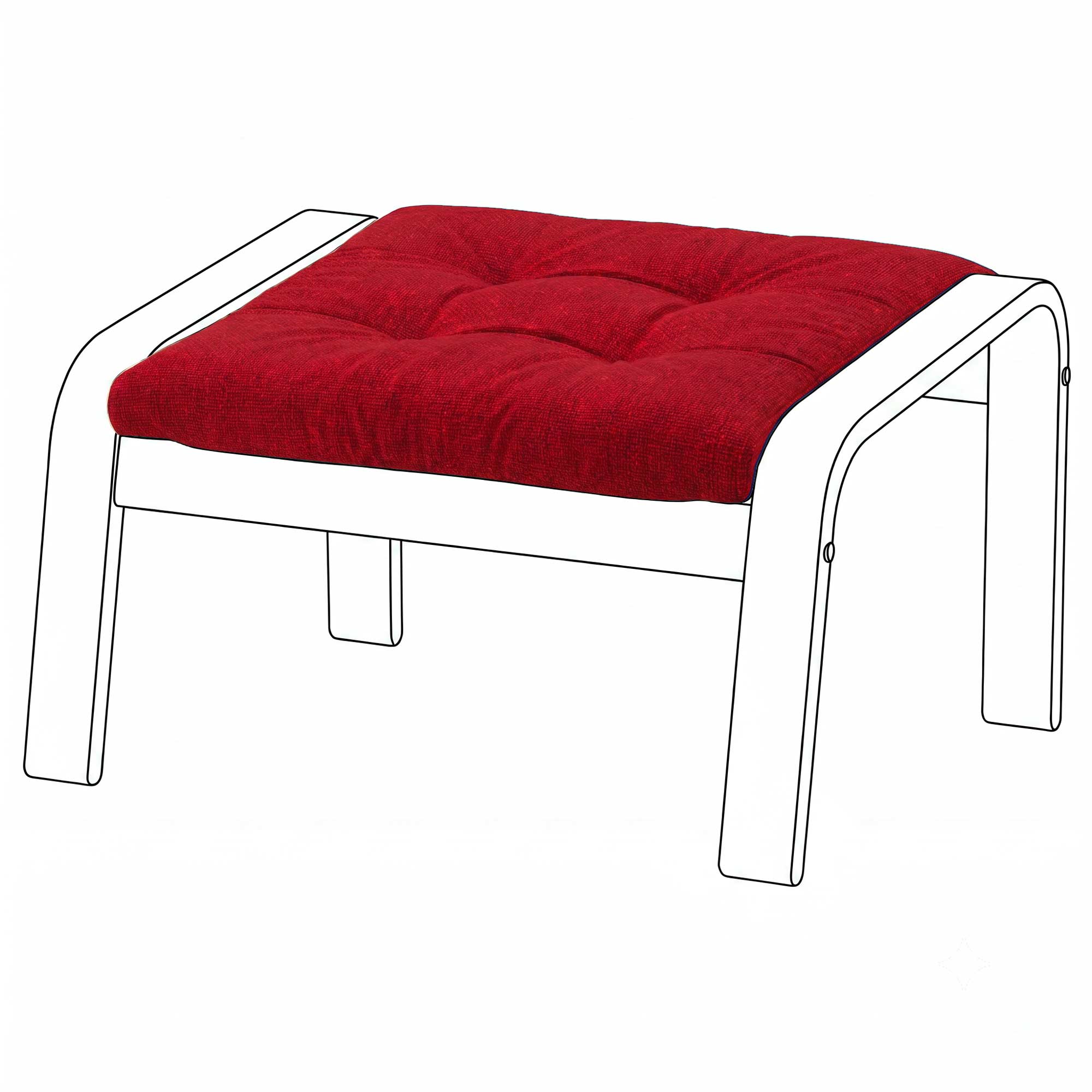 Poang Footstool Cover-Red-Structural Weave