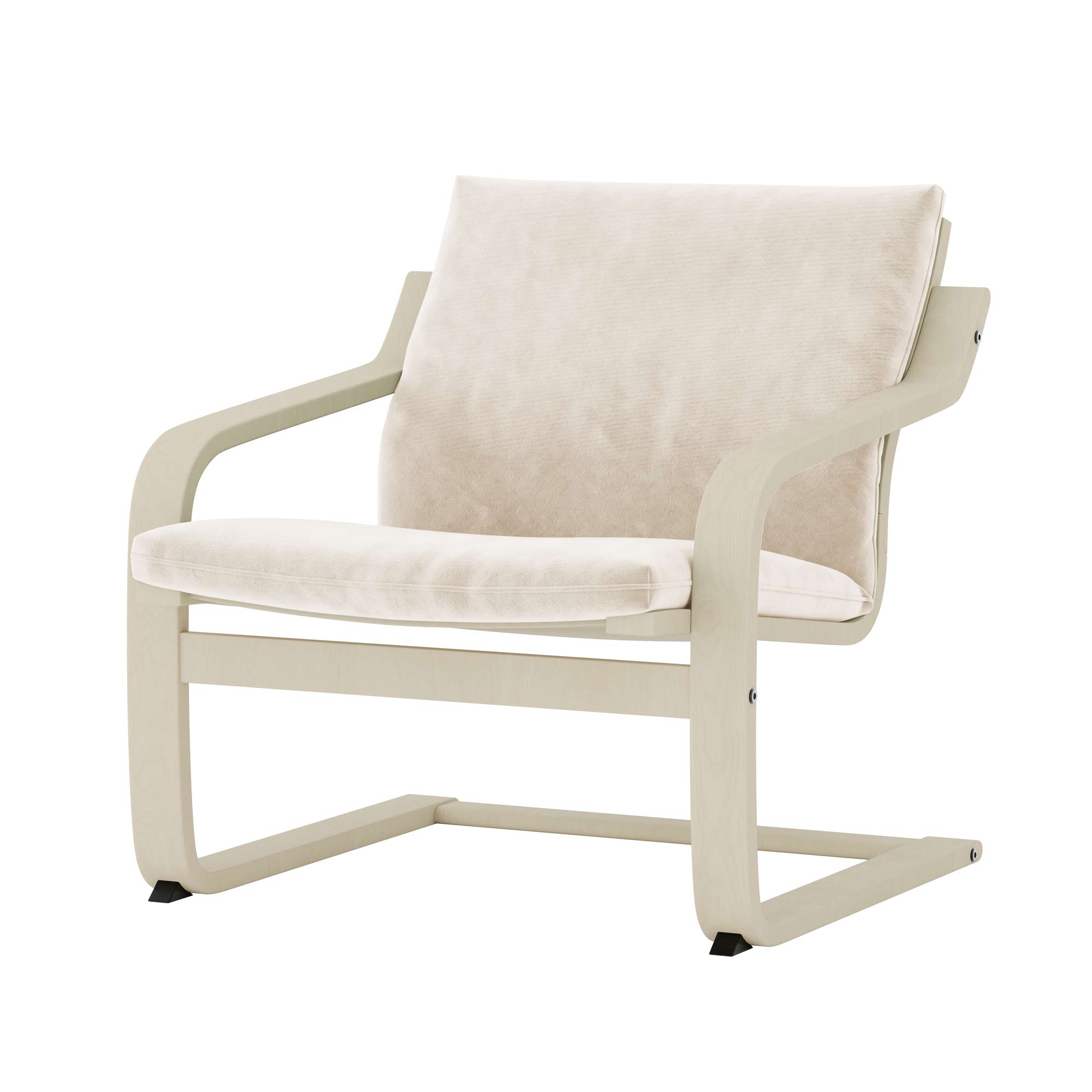 Poang Low-Back Armchair Cover-Beige-Velvet