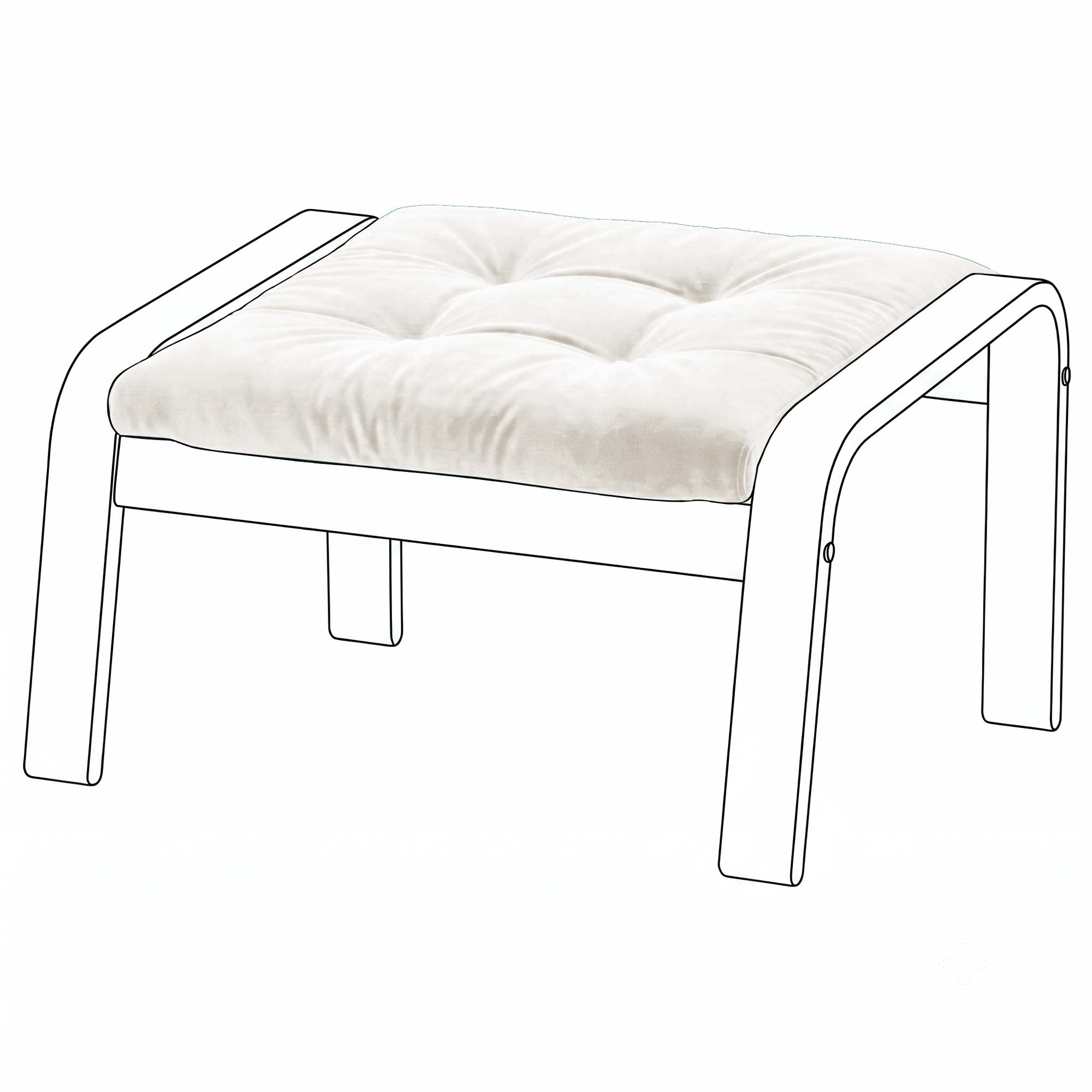 Poang Footstool Cover-Beige-Velvet