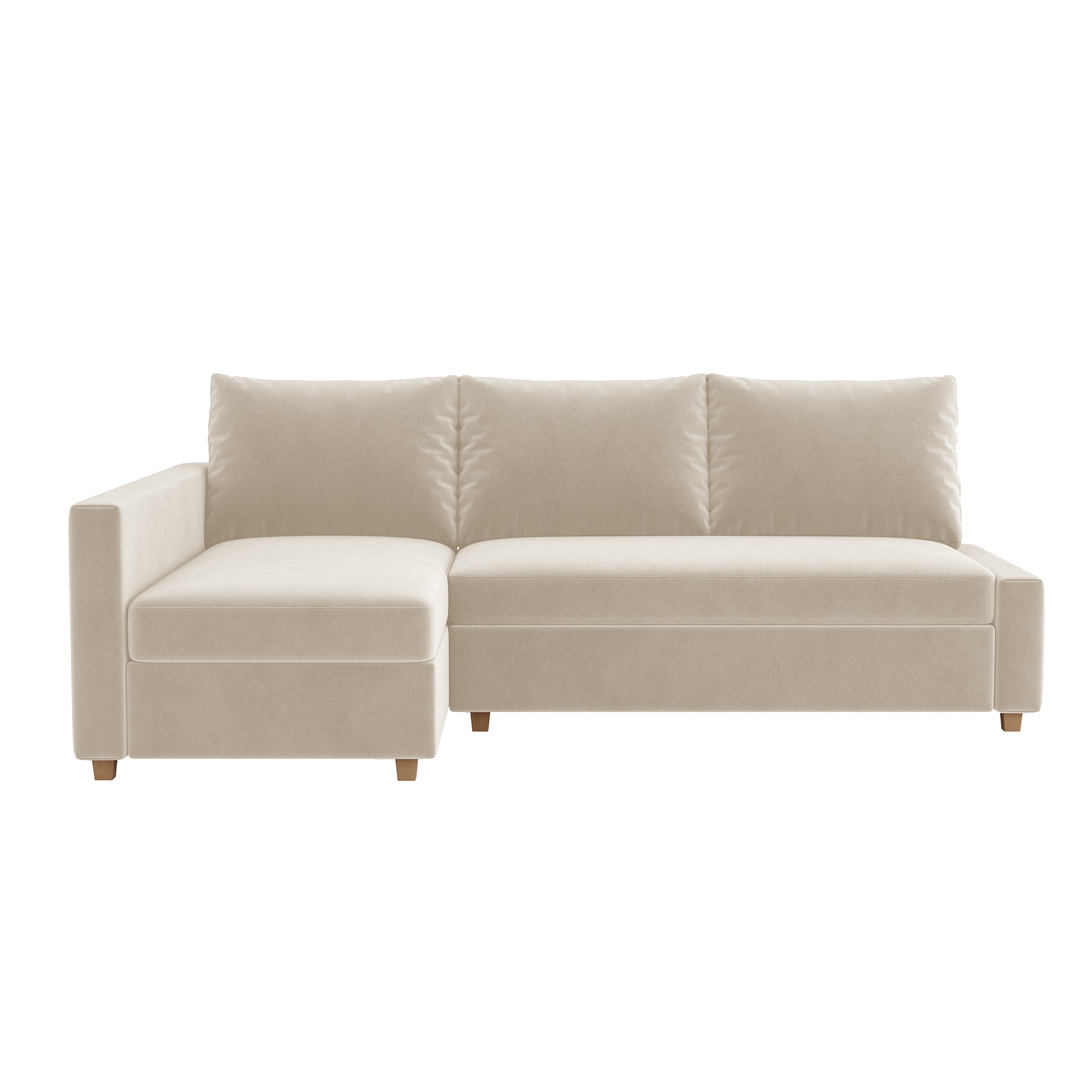 Friheten Sofa Bed Cover (includes left-side bench cover)-Beige-Velvet