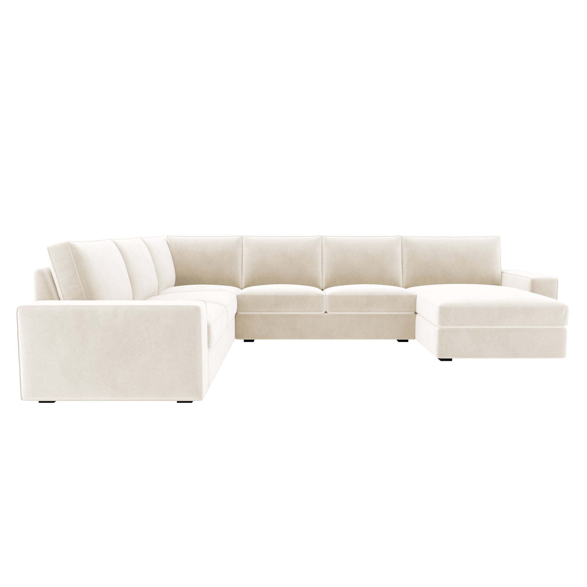KIVIK 5 Seat Sofa Cover with Chaise-Beige-Velvet