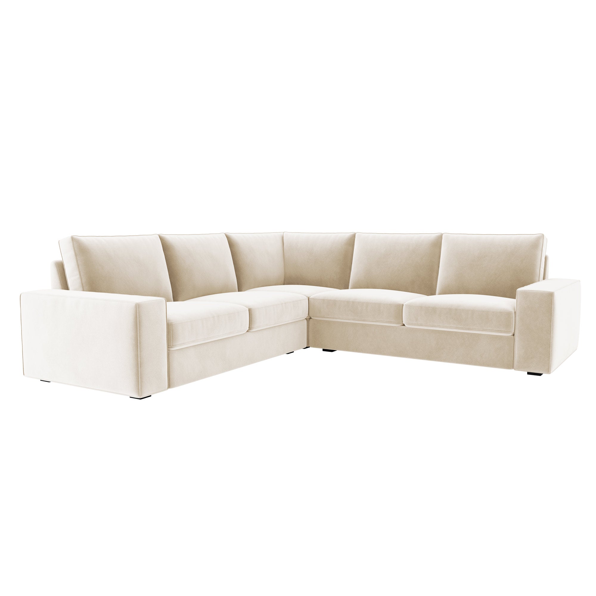 KIVIK 4 Seat Corner Sofa Cover-Beige-Velvet