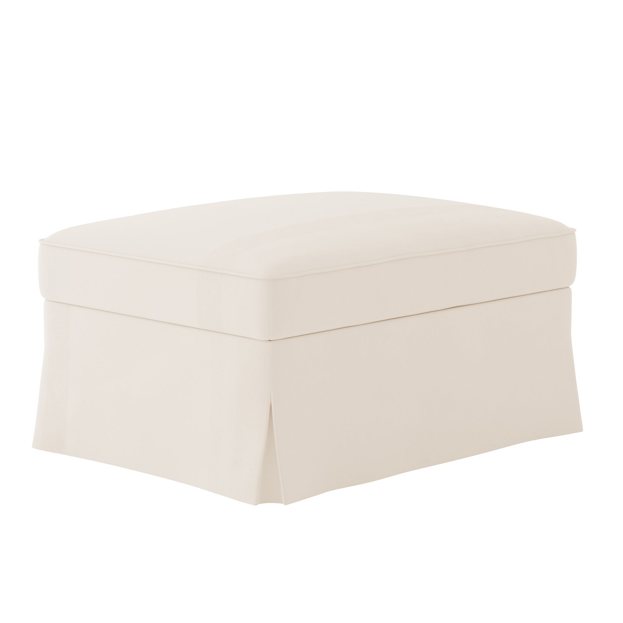 Ektorp Footstool Cover-Velvet-Beige
