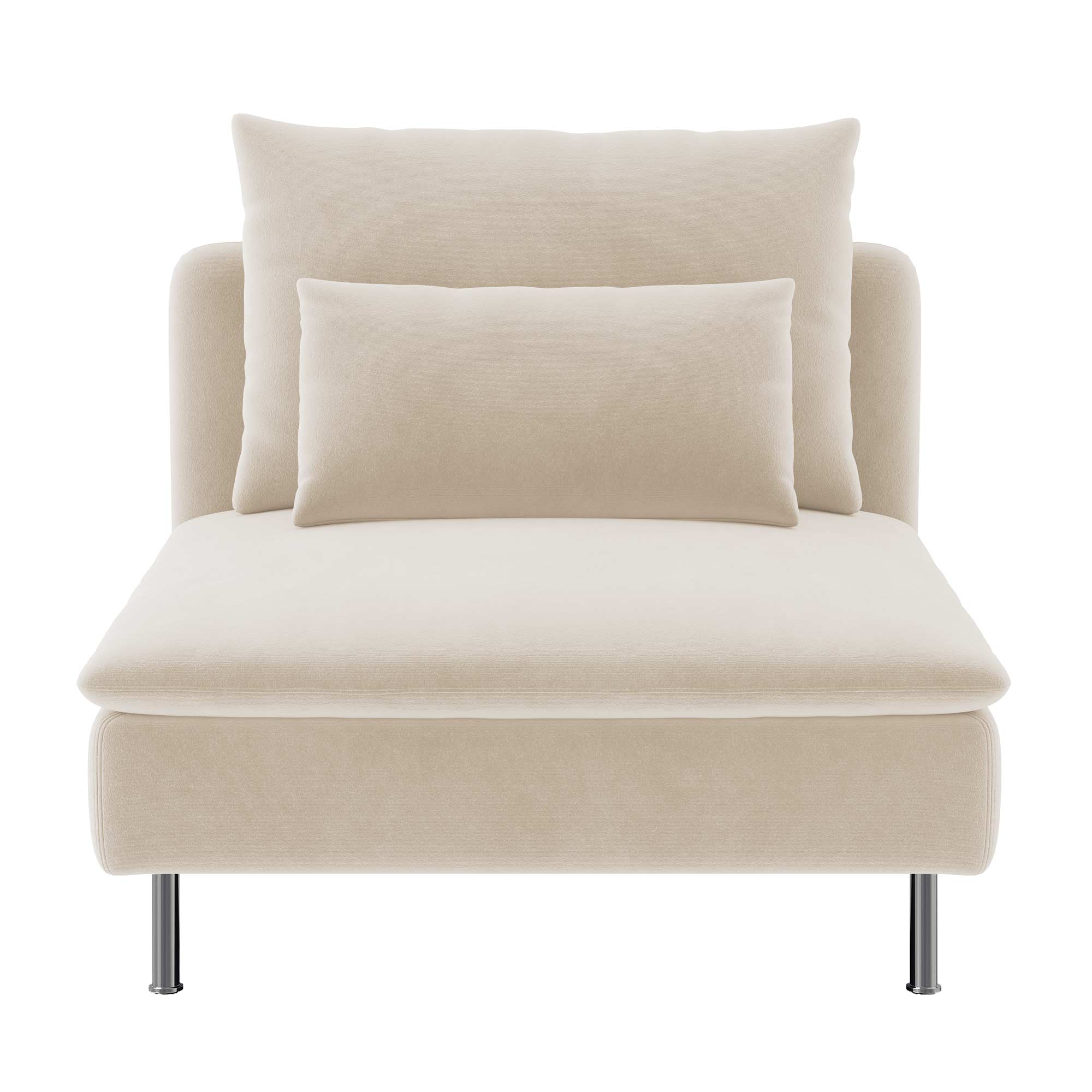 SODERHAMN One Seater Section Sofa Cover-Beige-Velvet