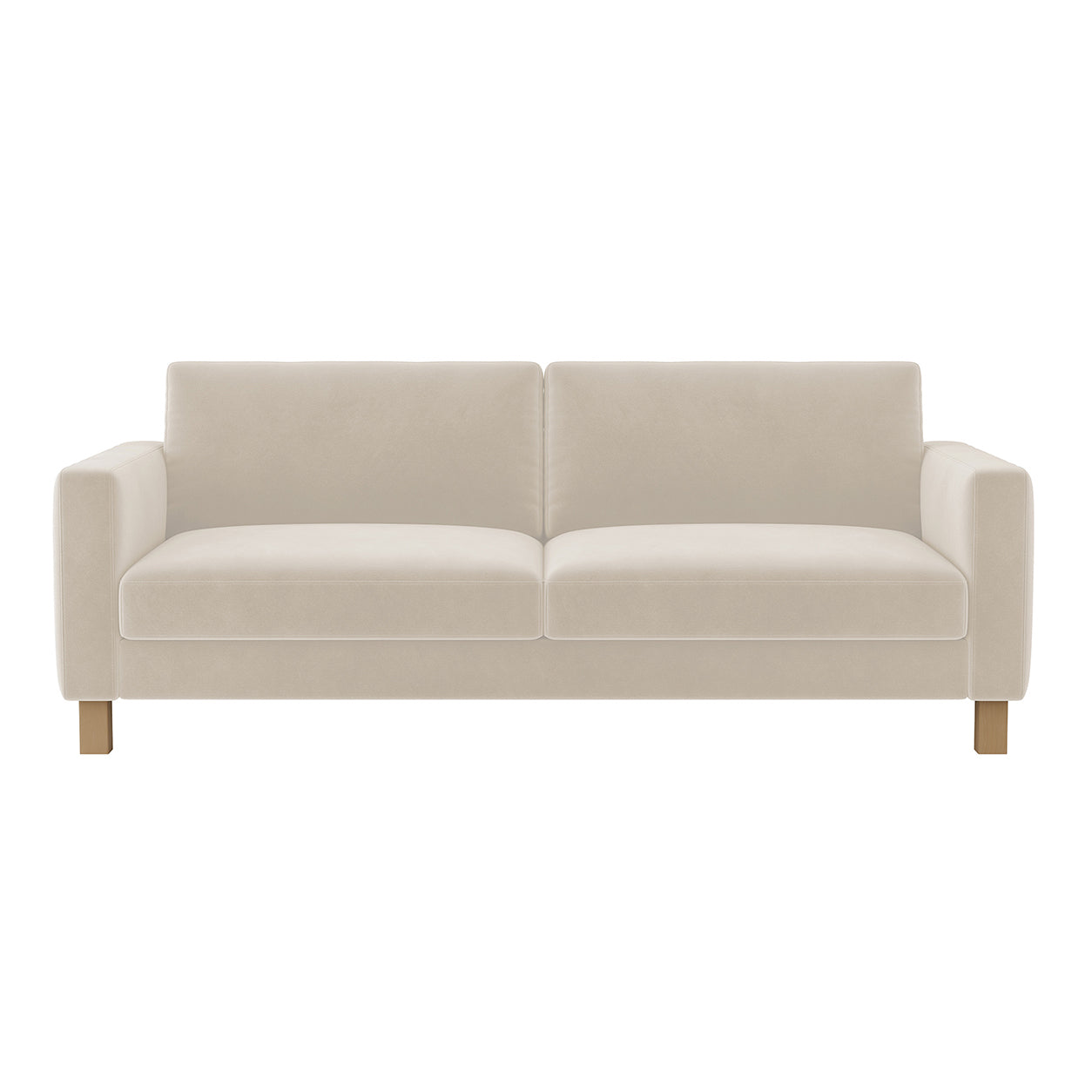 Karlstad 3 Seat Sofa Cover-Beige-Velvet