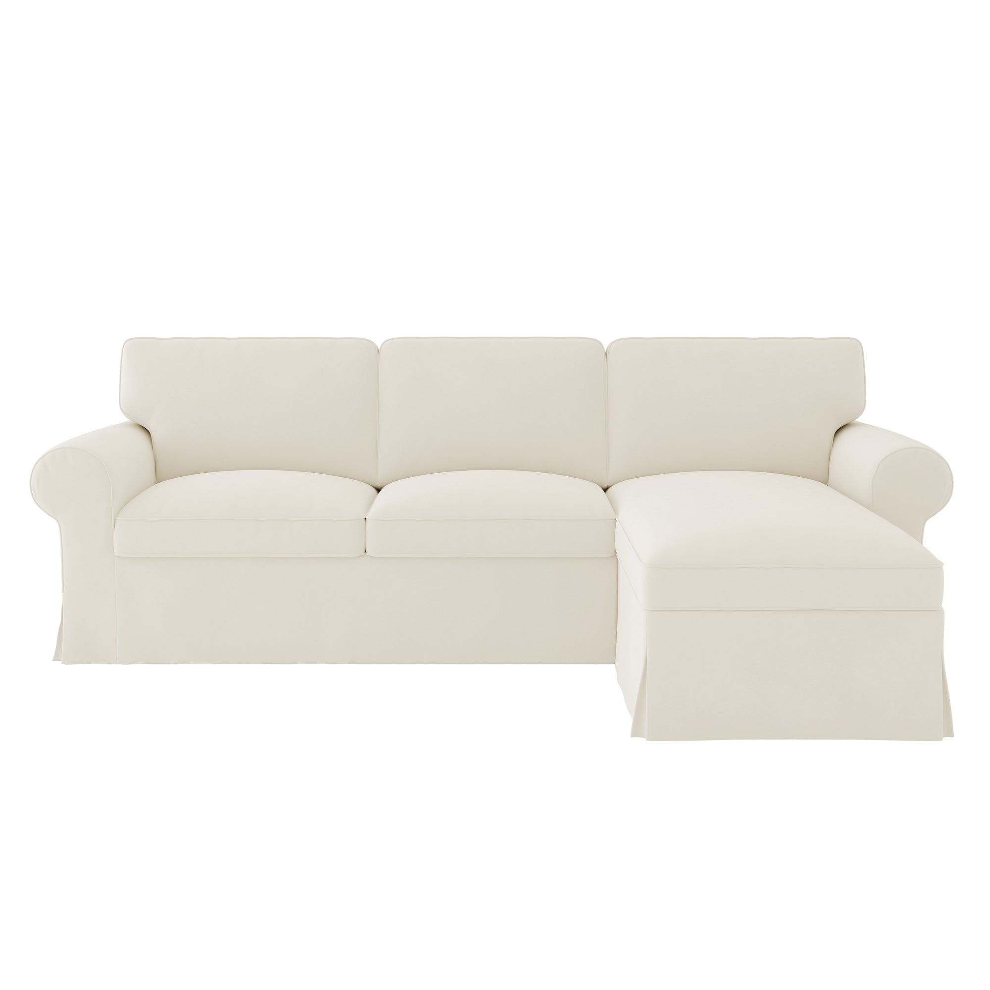 Ektorp Loveseat with Chaise Lounge Cover-Velvet Beige
