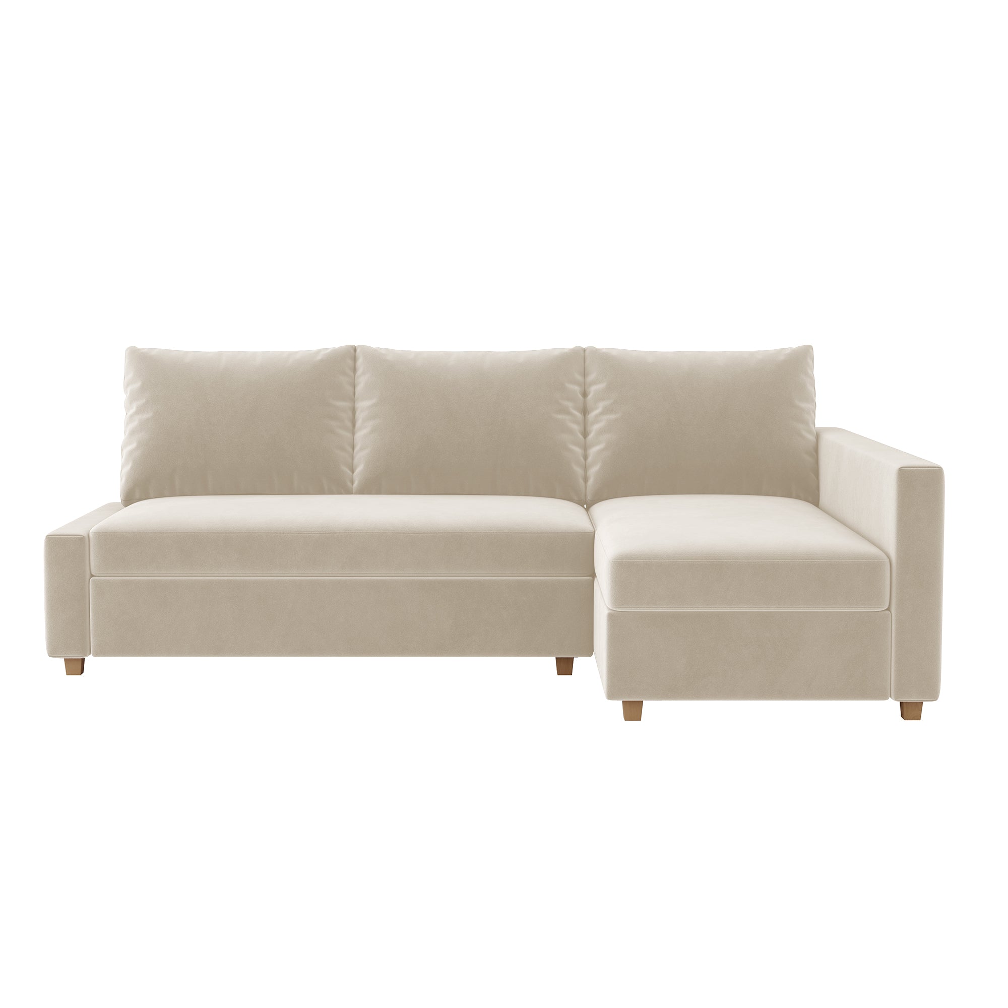 Friheten Sofa Bed Cover (includes right-side bench cover)-Beige-Velvet