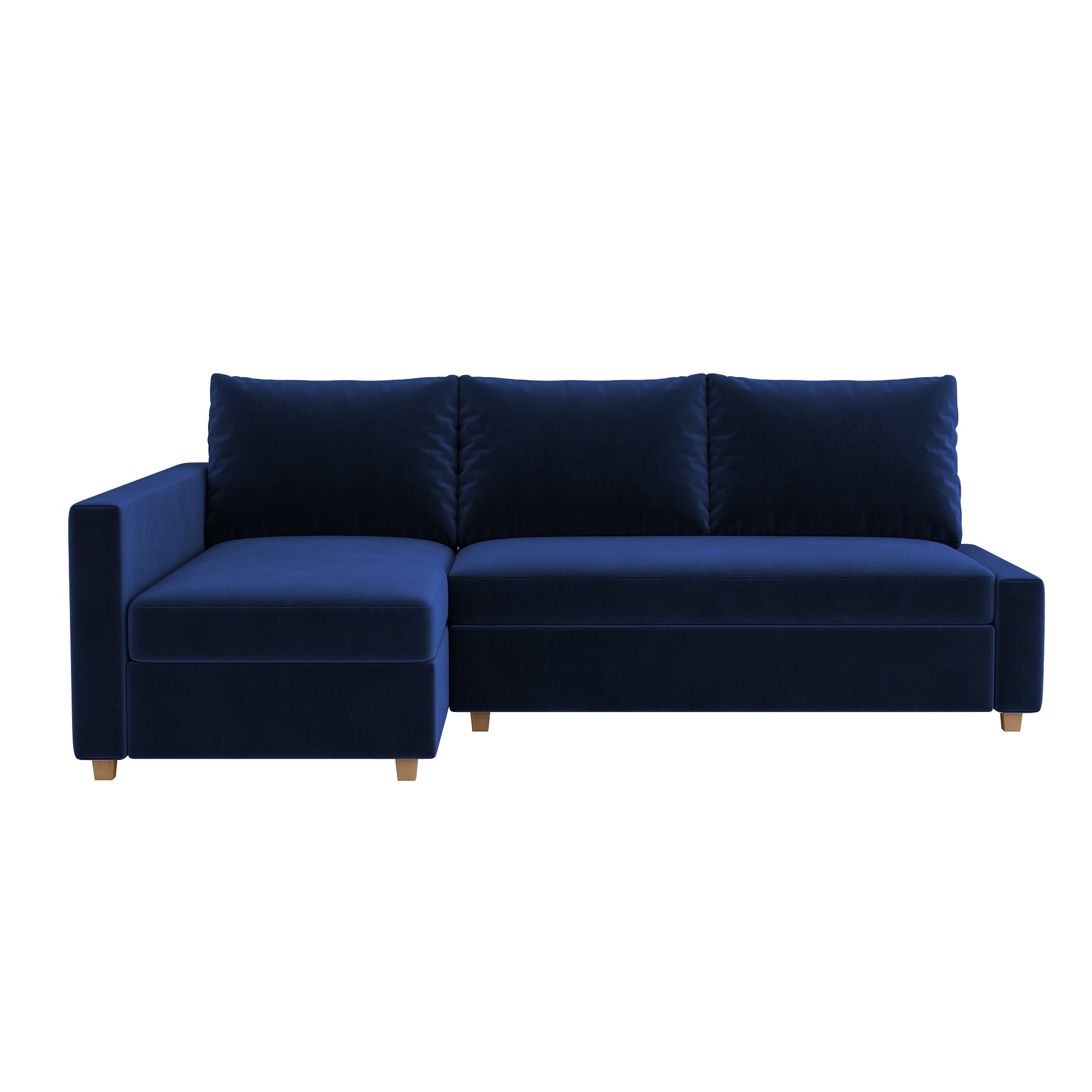 Friheten Sofa Bed Cover (includes left-side bench cover)-Cobalt blue-Velvet