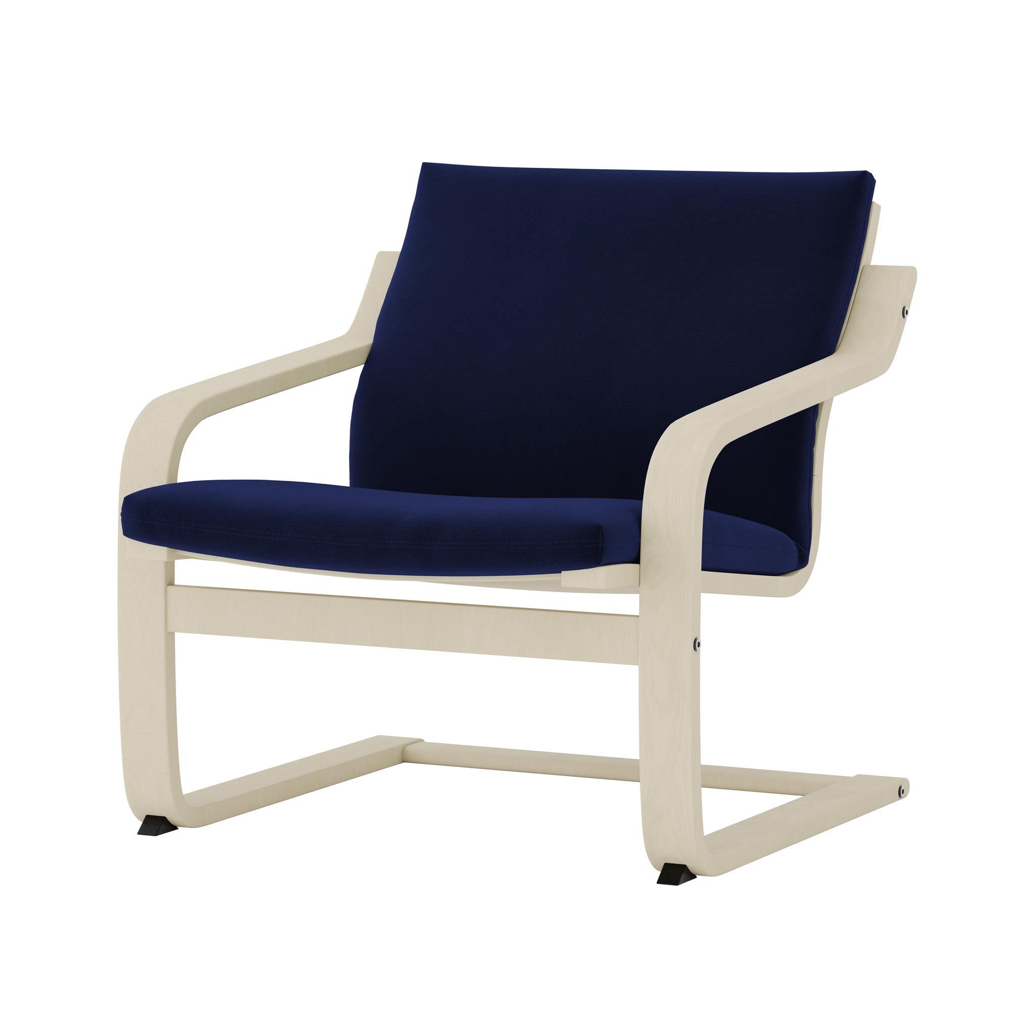 Poang Low-Back Armchair Cover-Cobalt blue-Velvet