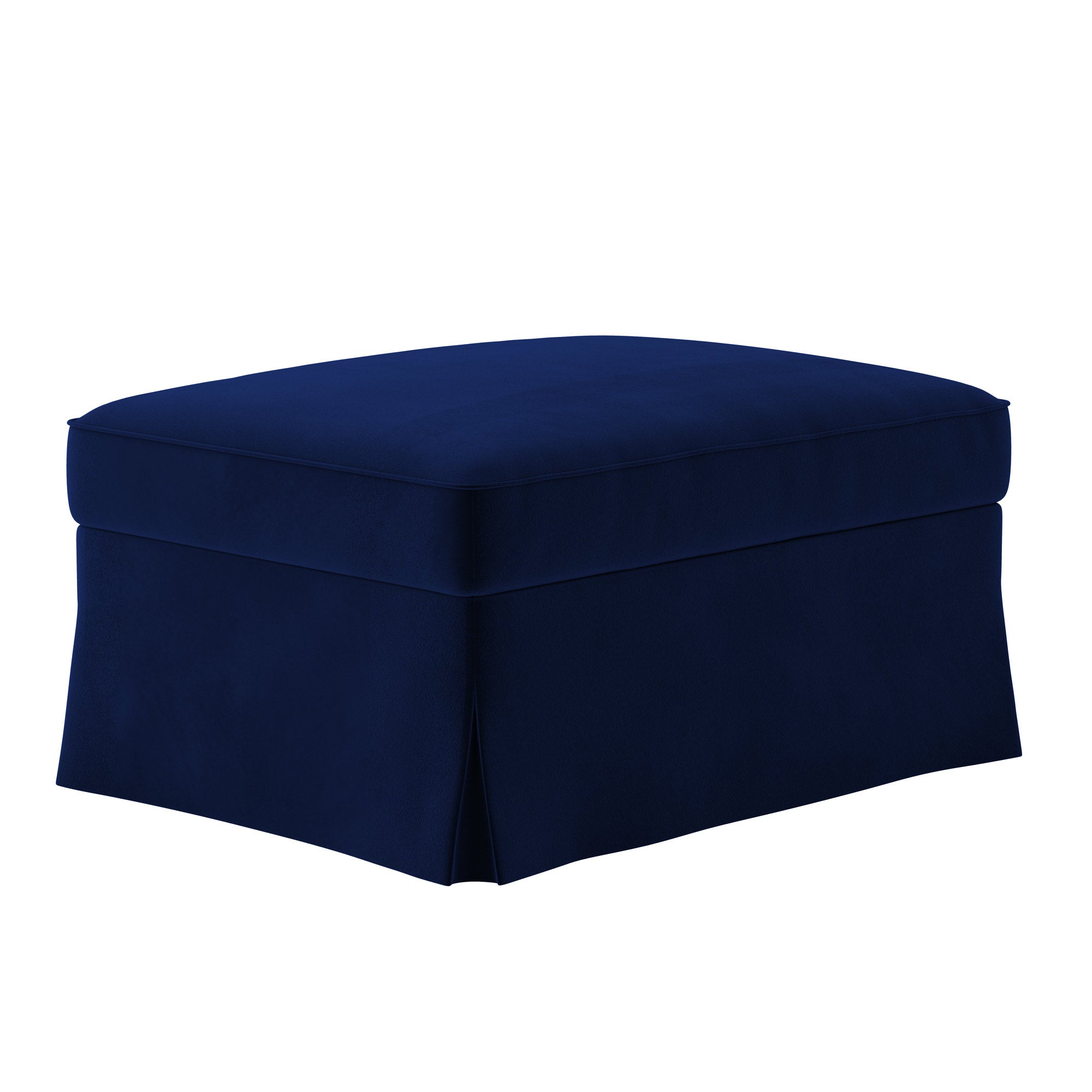 Ektorp Footstool Cover-Velvet-Cobalt blue