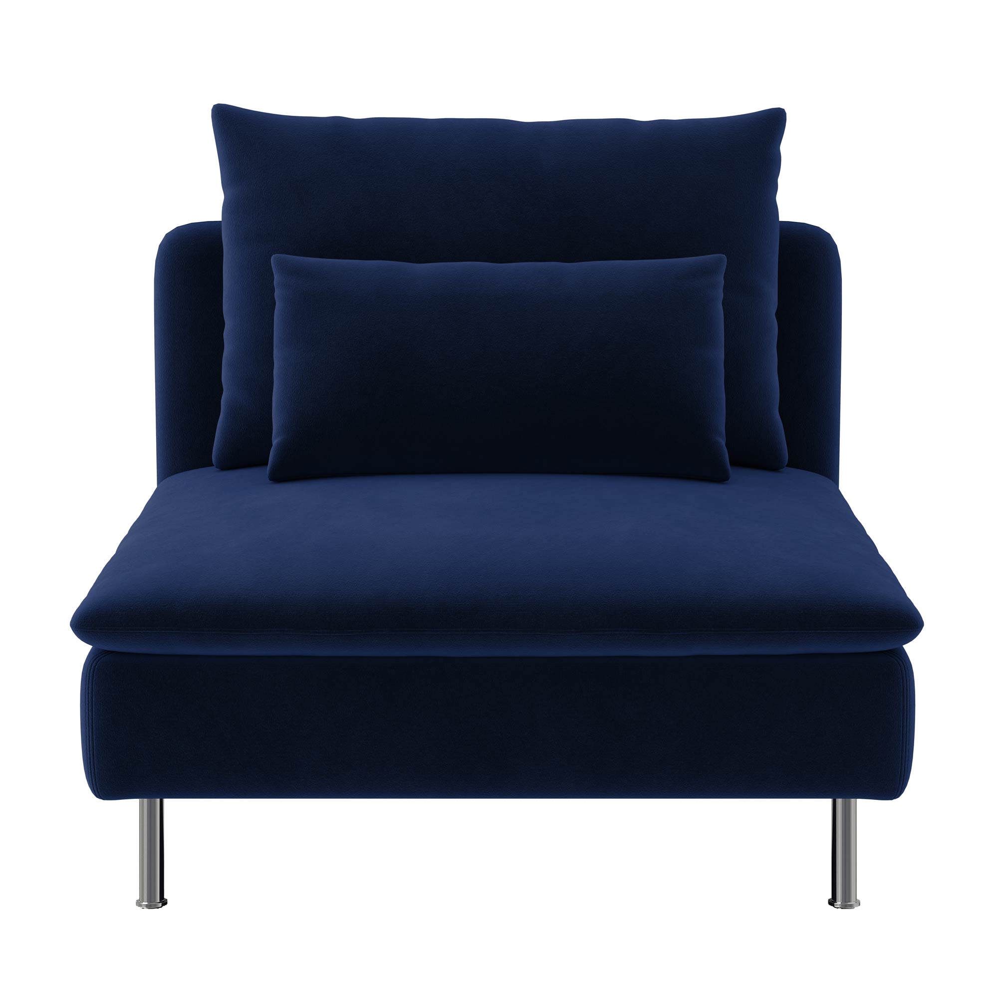 SODERHAMN One Seater Section Sofa Cover-Cobalt blue-Velvet