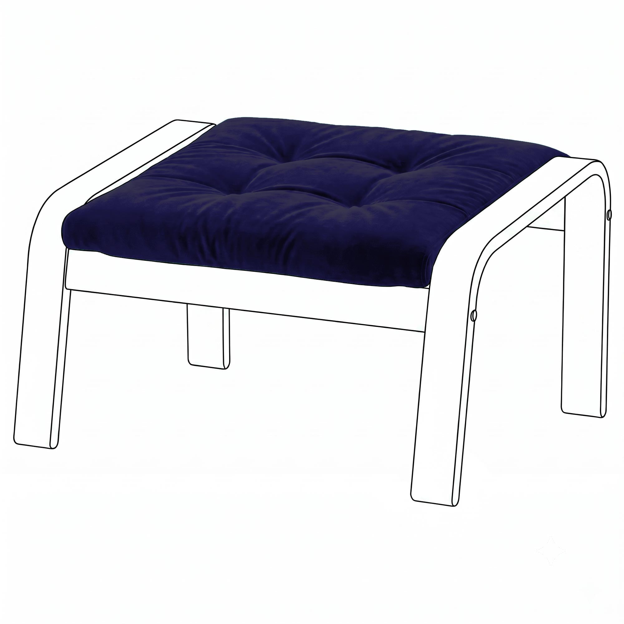 Poang Footstool Cover-Cobalt blue-Velvet