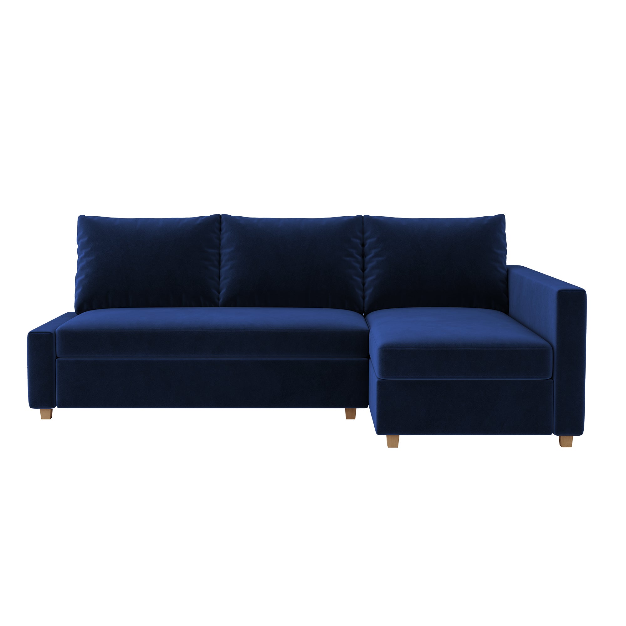 Friheten Sofa Bed Cover (includes right-side bench cover)-Cobalt blue-Velvet