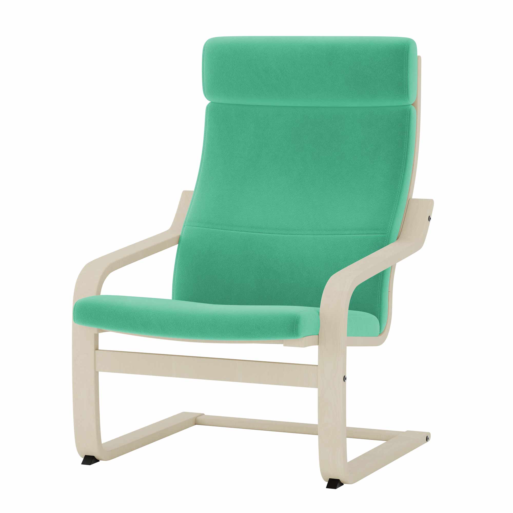 Poang Armchair Cover-Cyan-Velvet