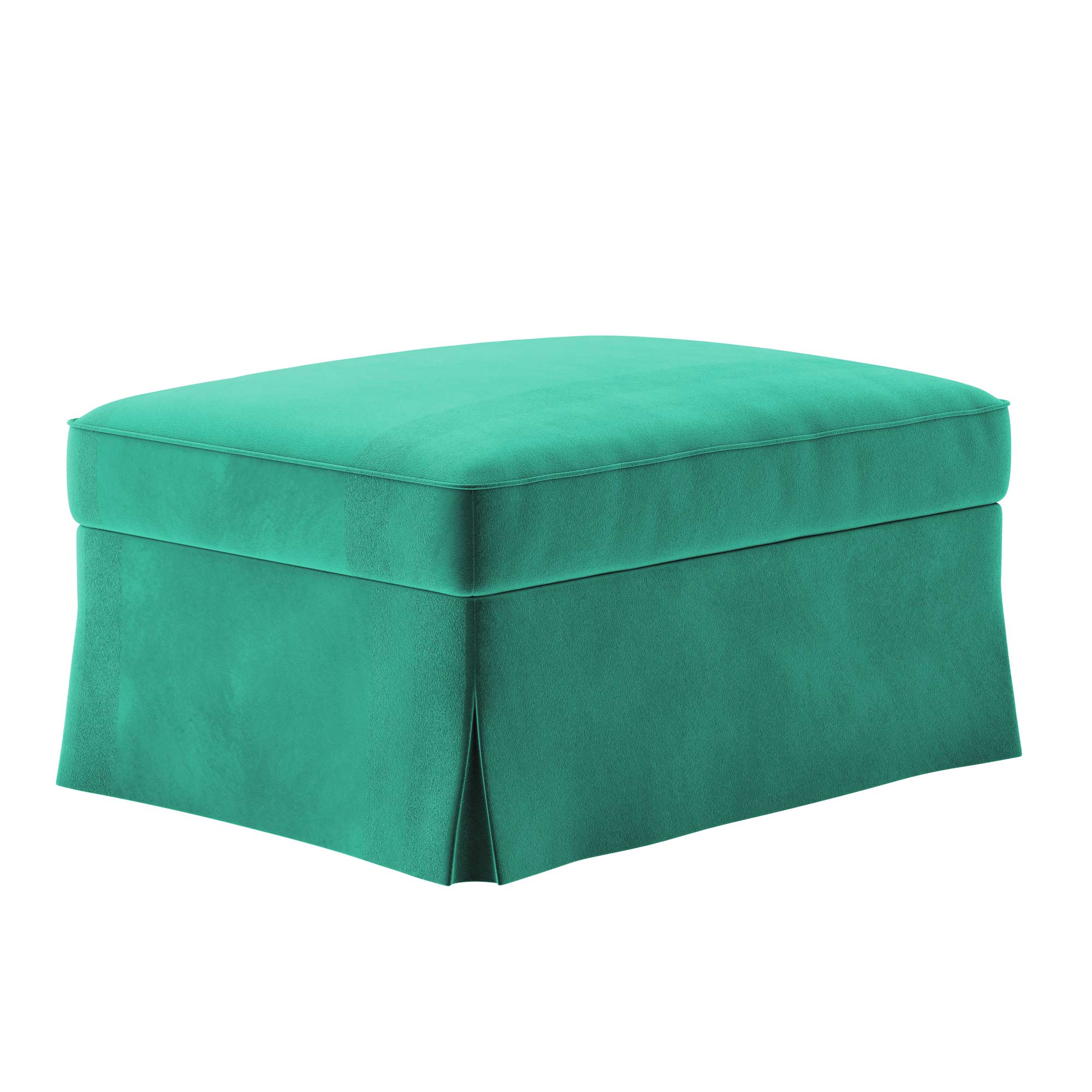 Ektorp Footstool Cover-Velvet-Cyan