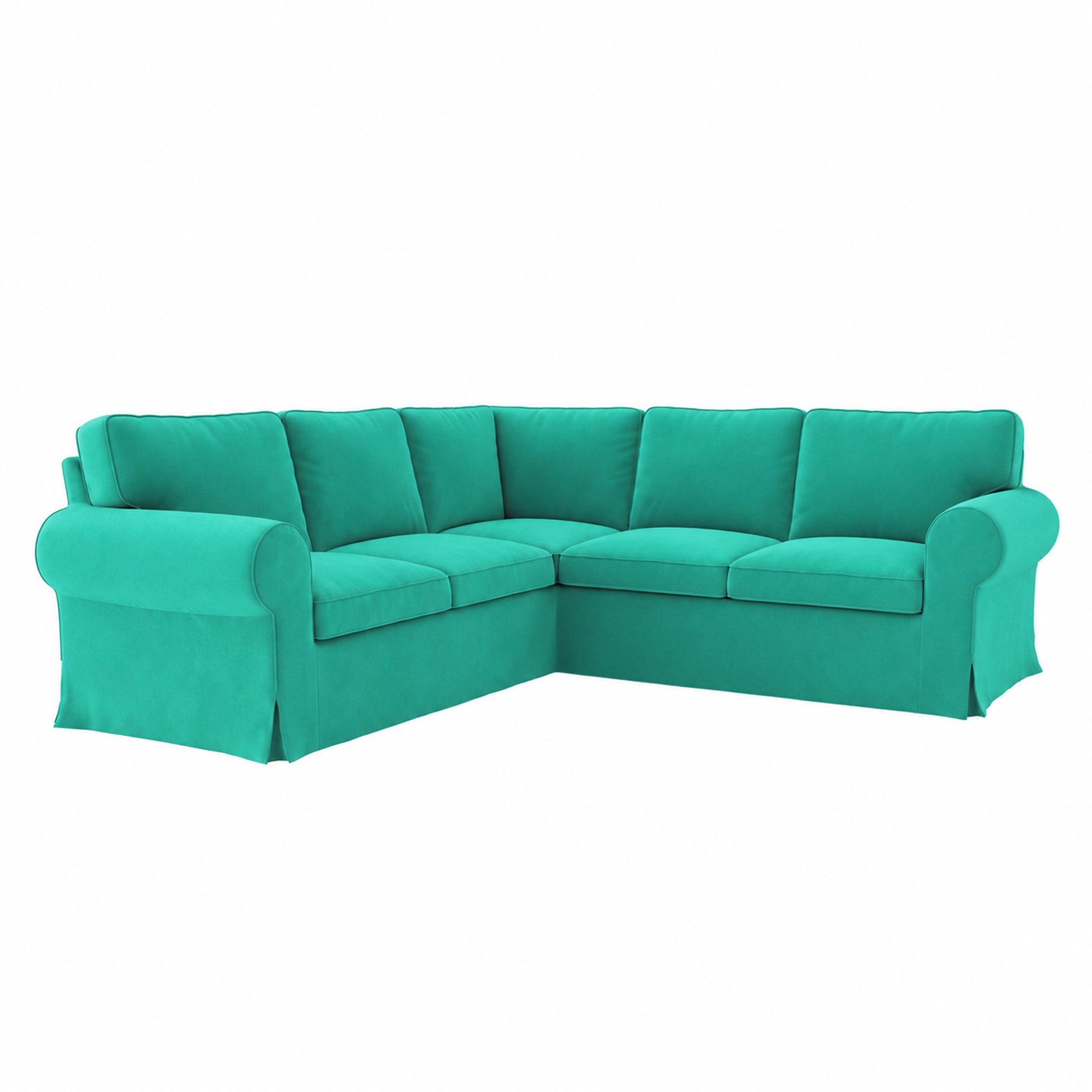 UPPLAND Four-Seater Corner Sofa Cover-Velvet Cyan