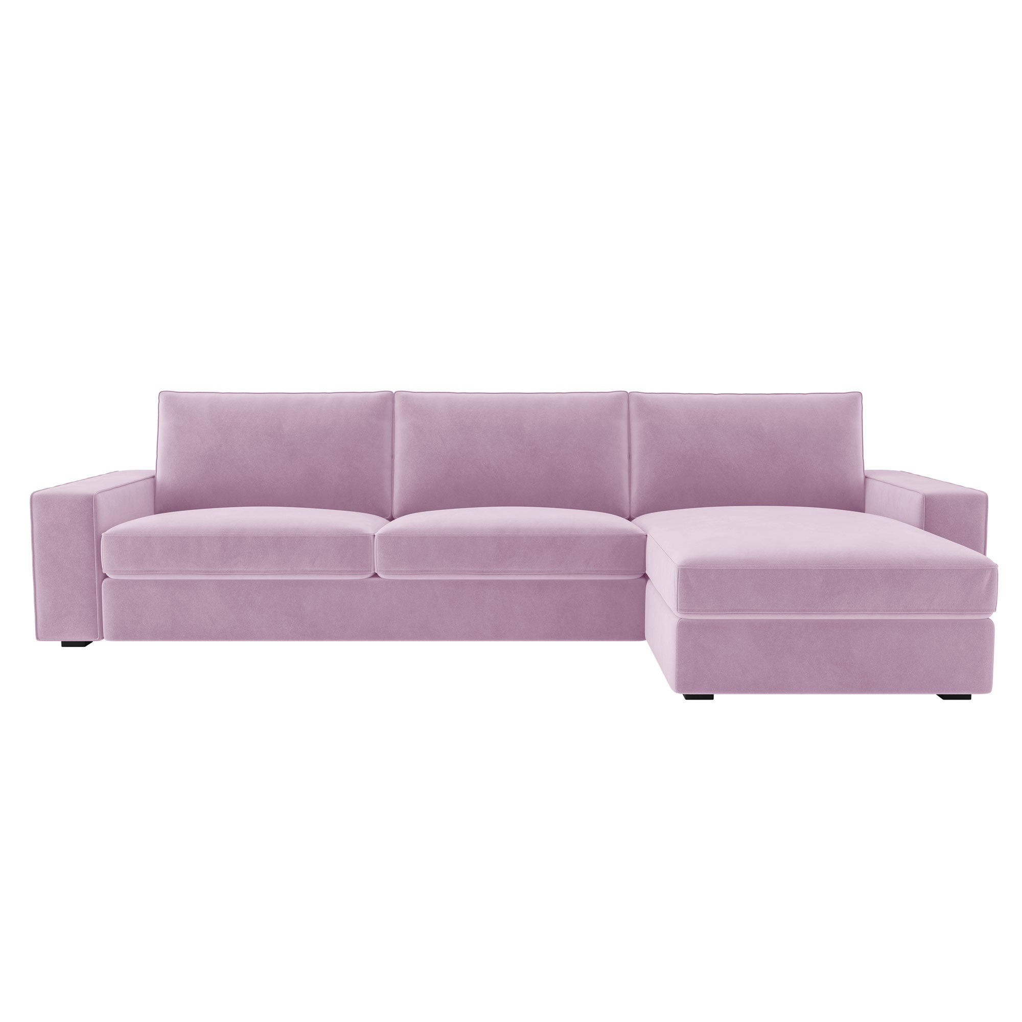 KIVIK 4 Seat Sofa Cover Set with Chaise-Dusty rose-Velvet