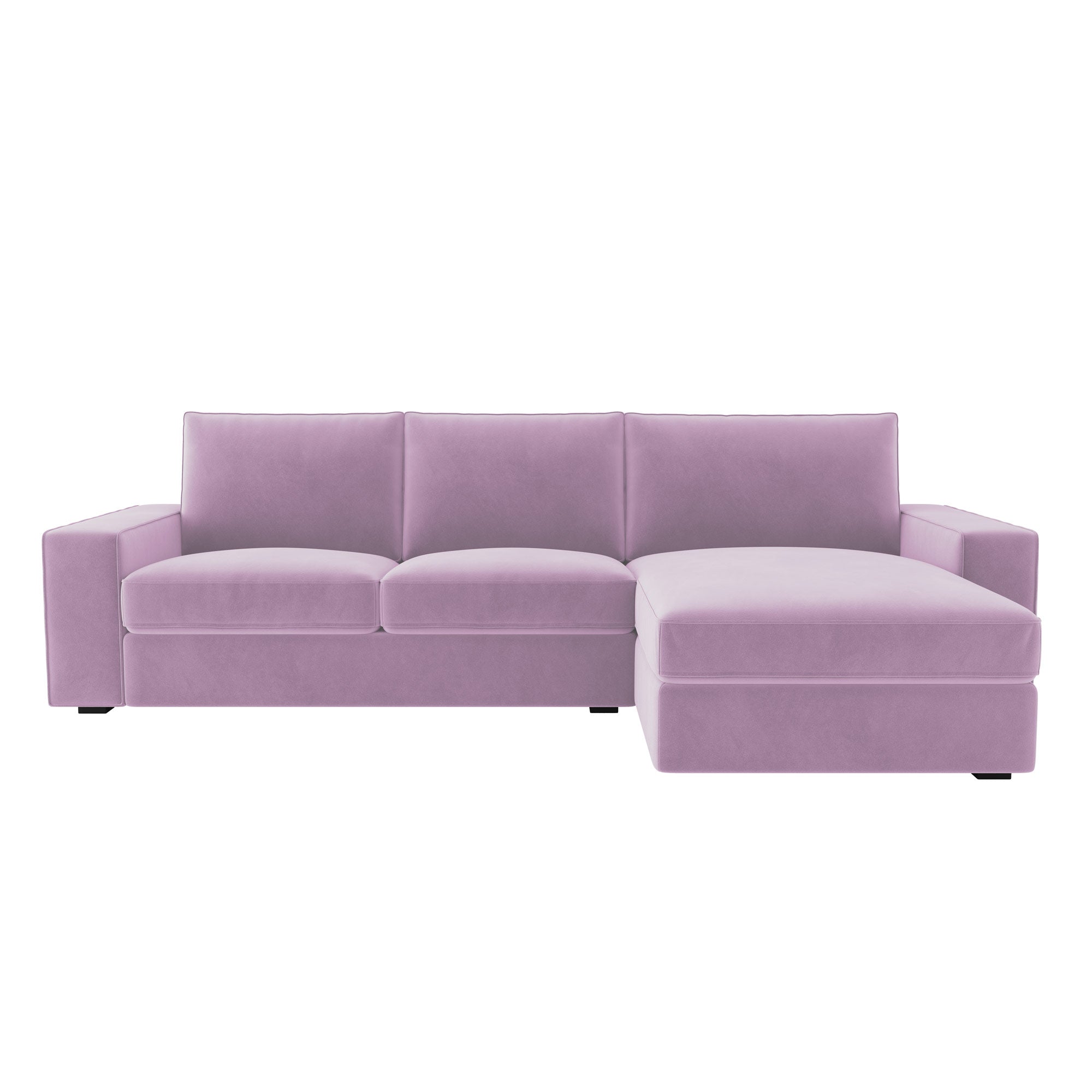 KIVIK 3 Seat Sofa Set with Chaise-Dusty rose-Velvet