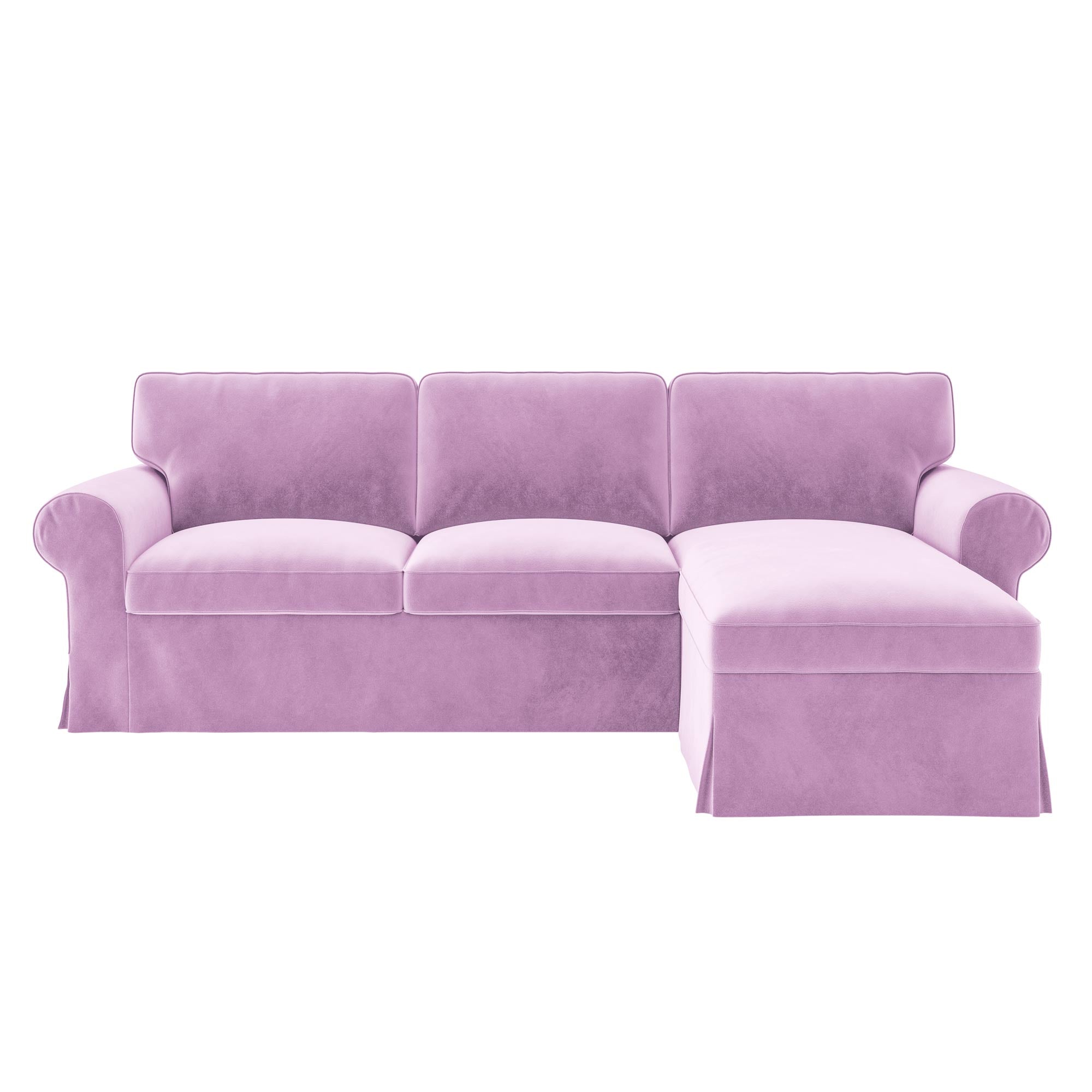 Ektorp Loveseat with Chaise Lounge Cover-Velvet Dusty rose