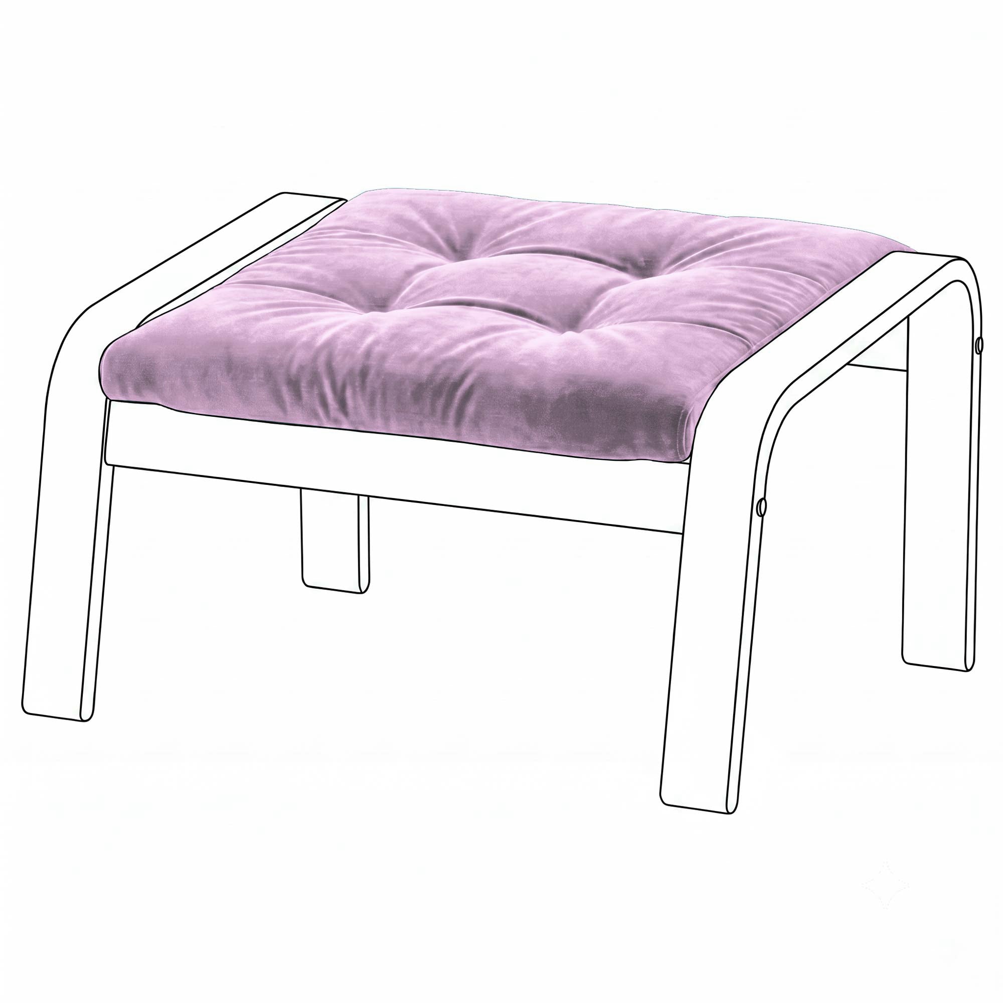 Poang Footstool Cover-Dusty rose-Velvet