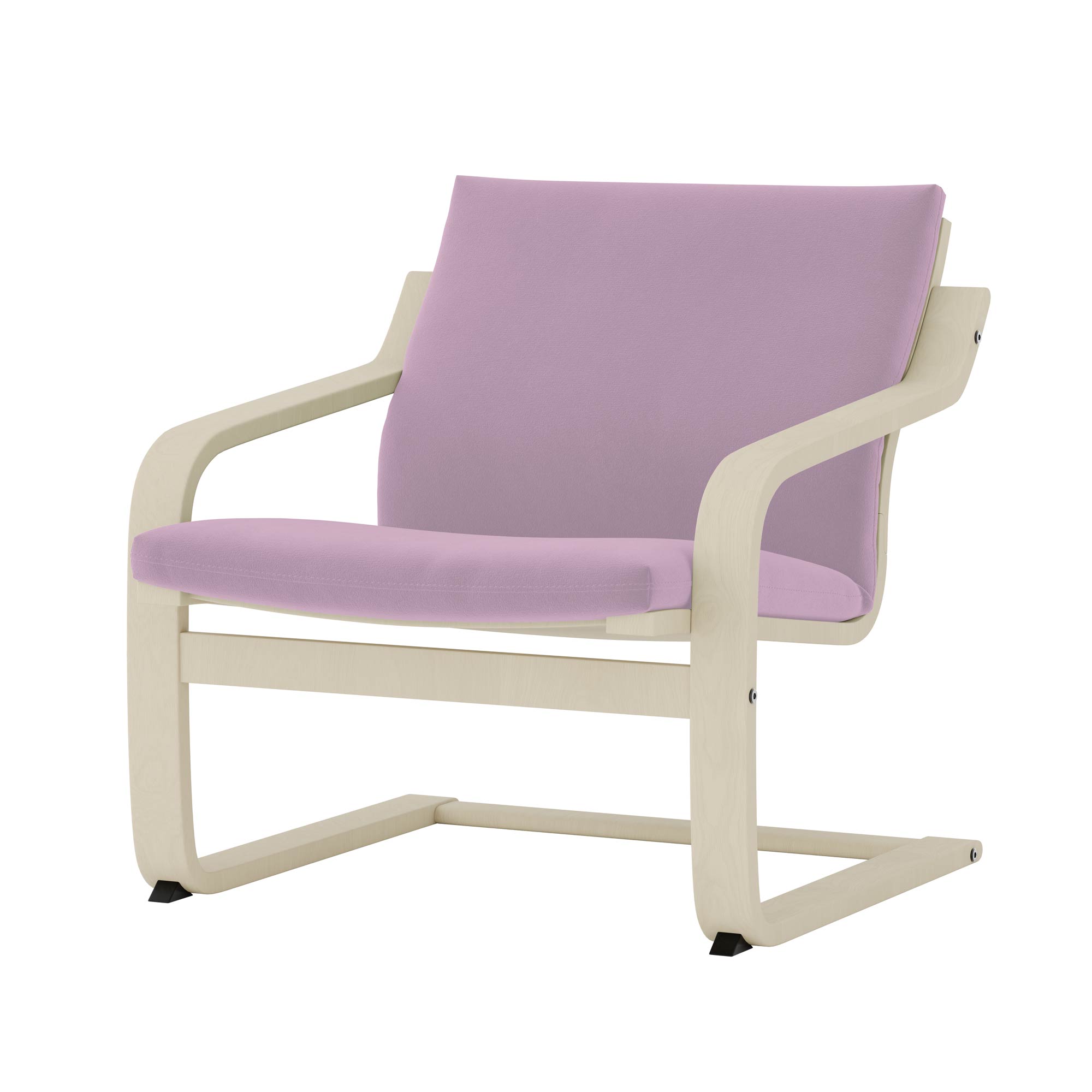 Poang Low-Back Armchair Cover-Dusty rose-Velvet