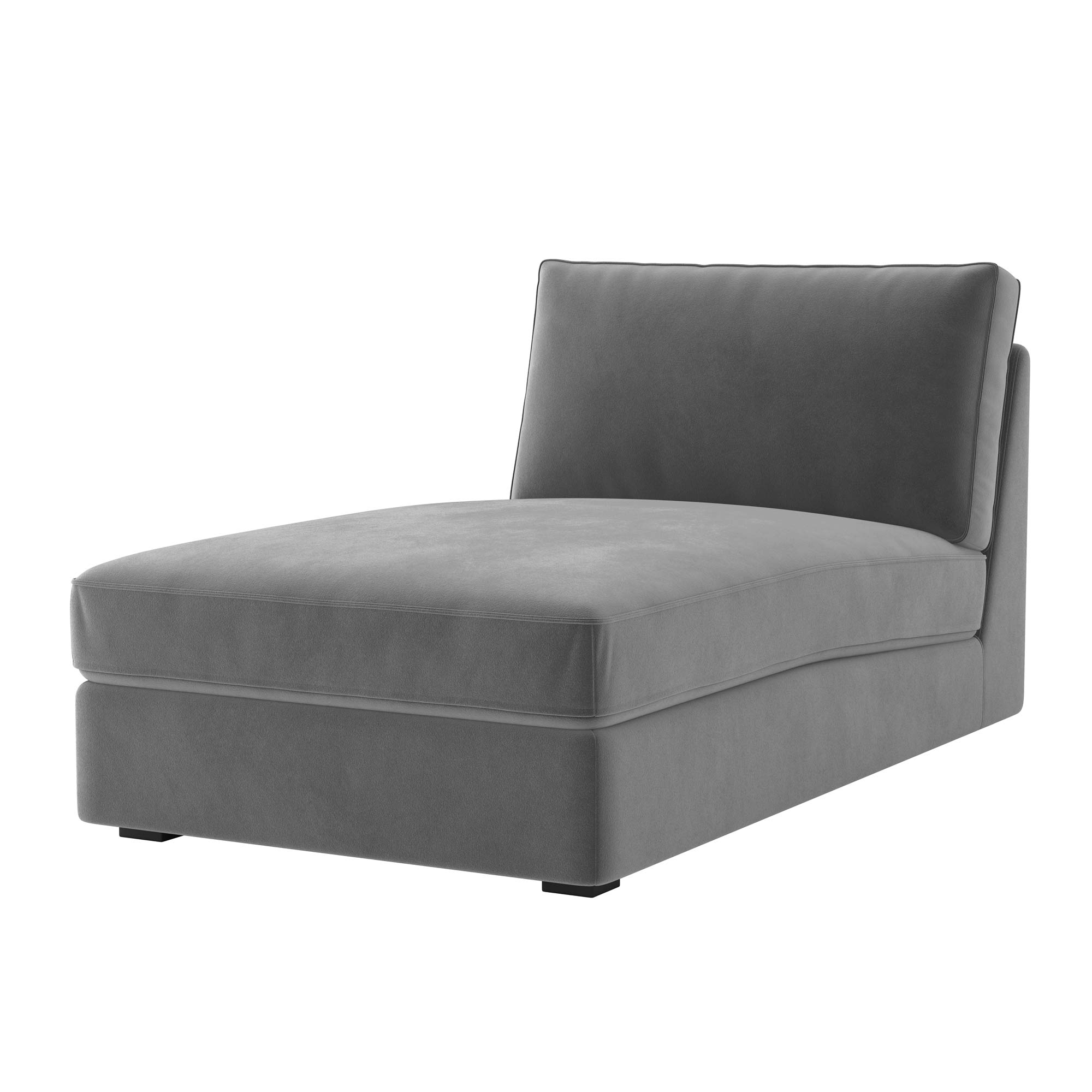KIVIK Chaise Lounge Cover-Gray-Velvet