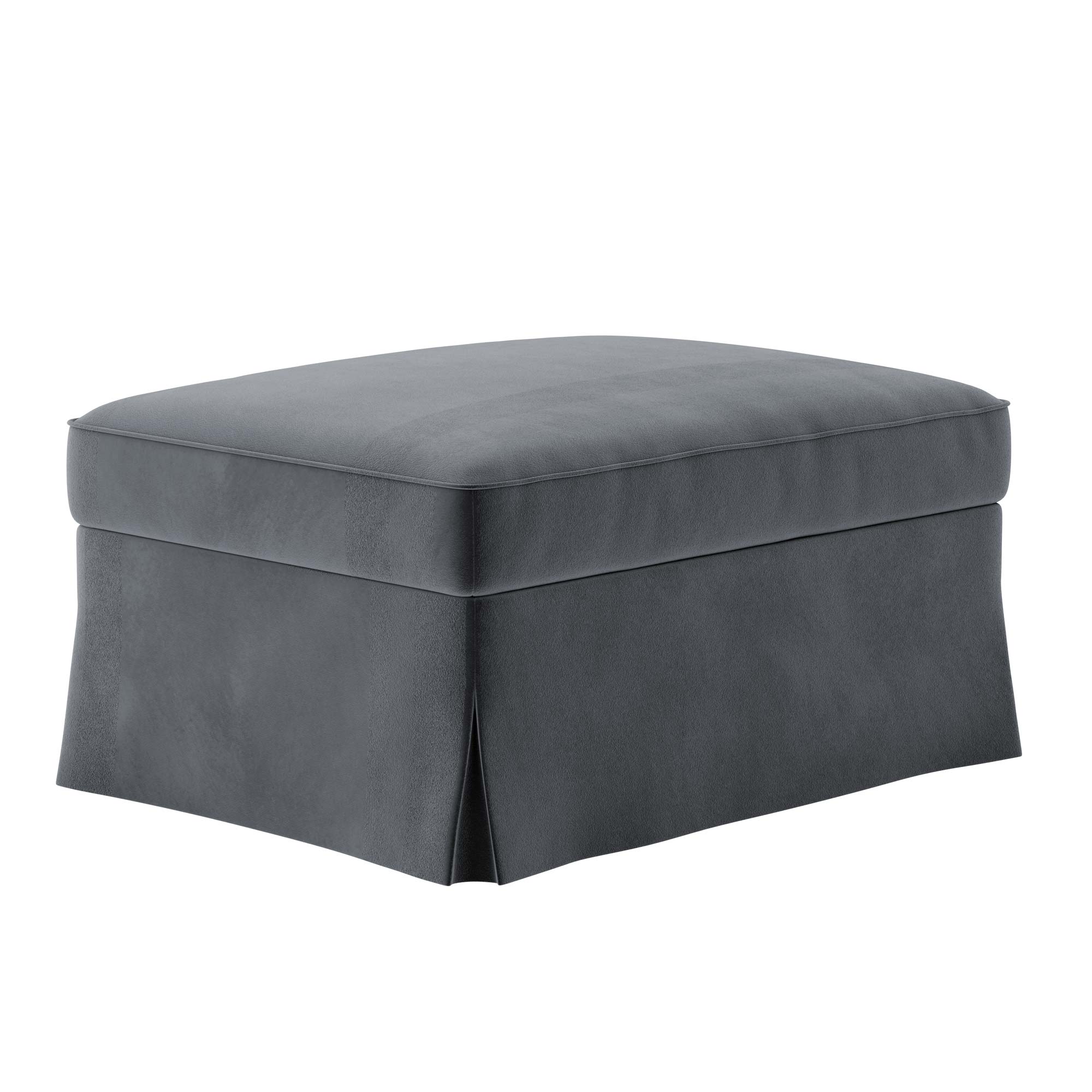 Ektorp Footstool Cover-Velvet-Gray