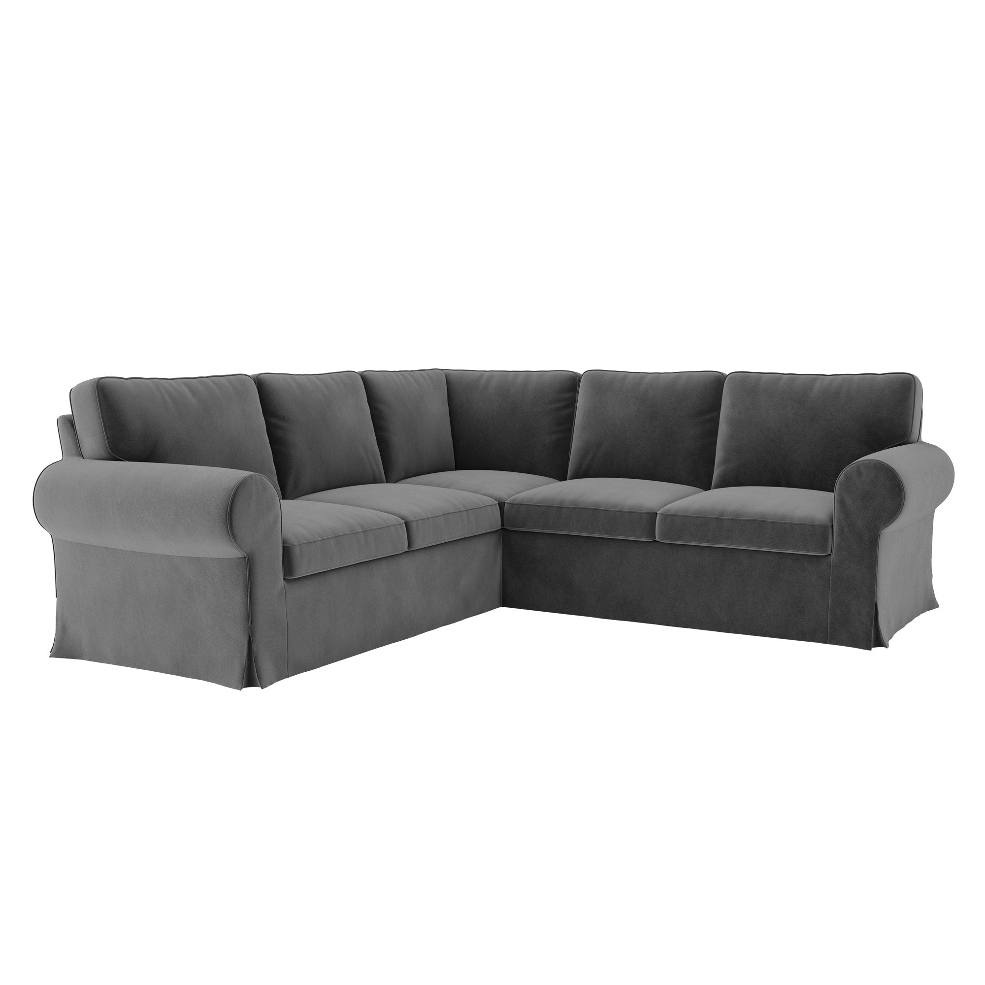 UPPLAND Four-Seater Corner Sofa Cover-Velvet Gray