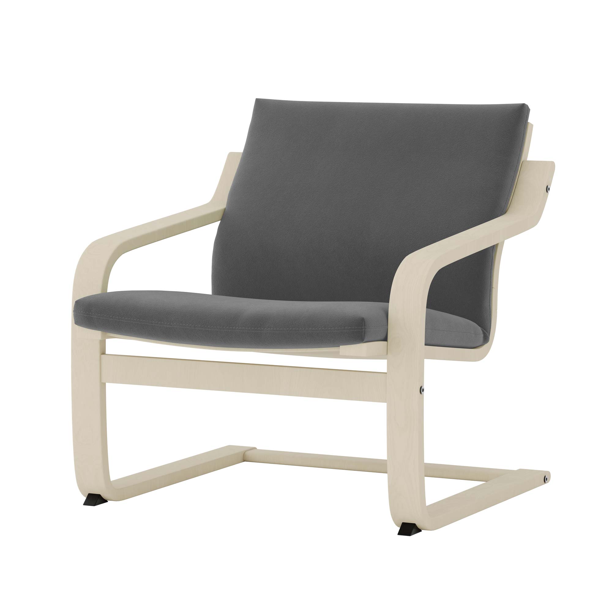 Poang Low-Back Armchair Cover-Gray-Velvet