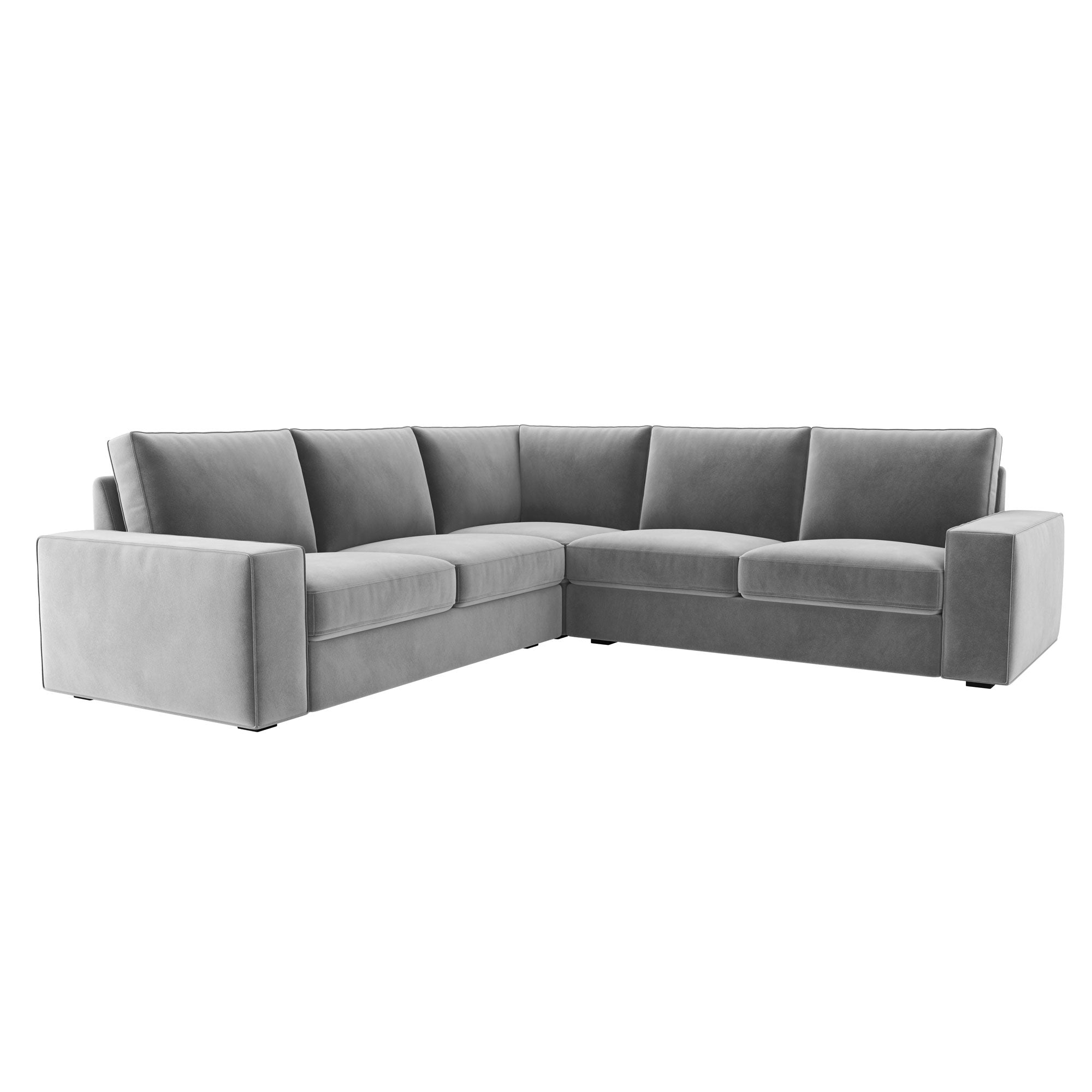 KIVIK 4 Seat Corner Sofa Cover-Gray-Velvet